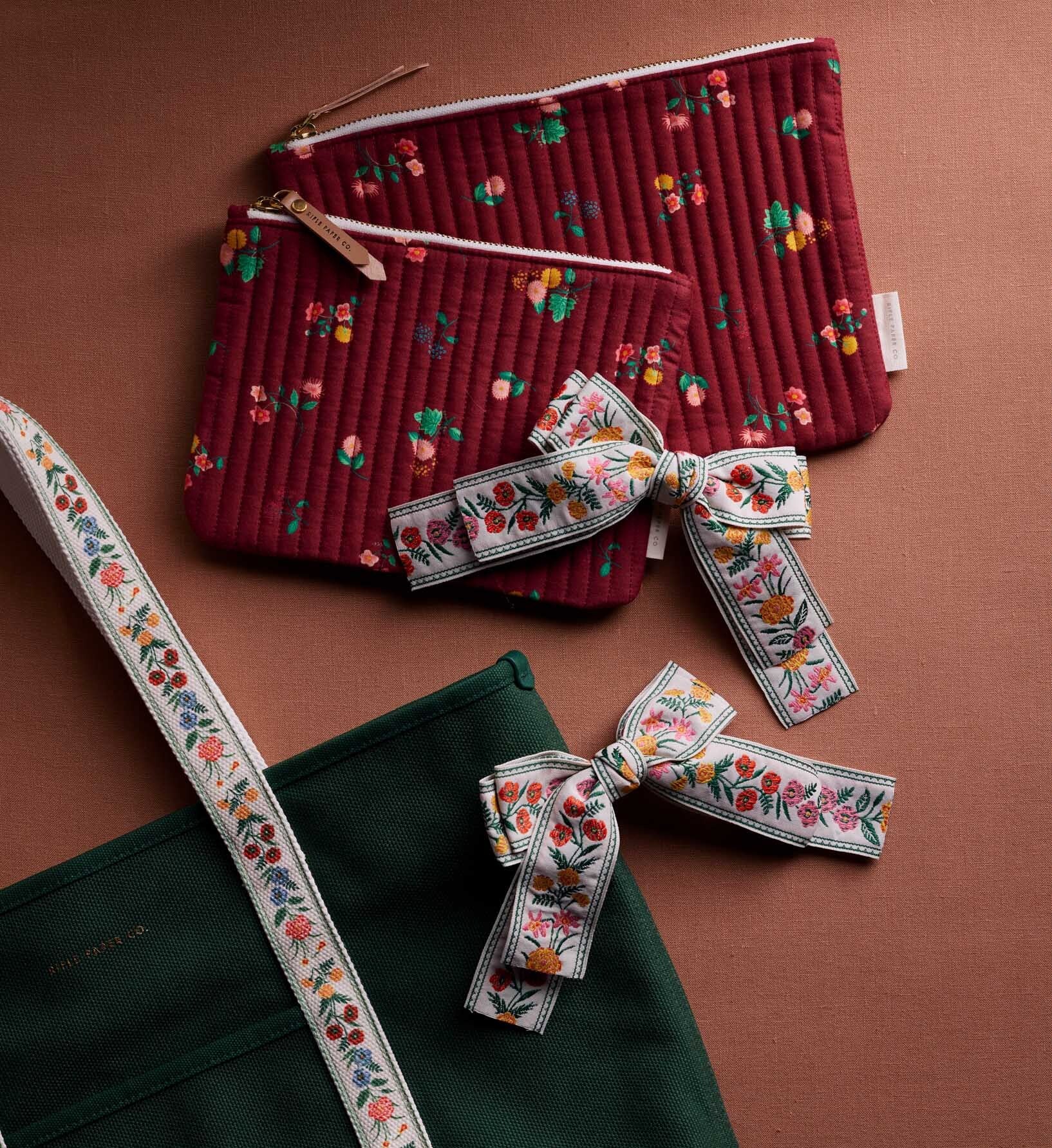 Quilted Pouch Set - Ditsy Dahlia
