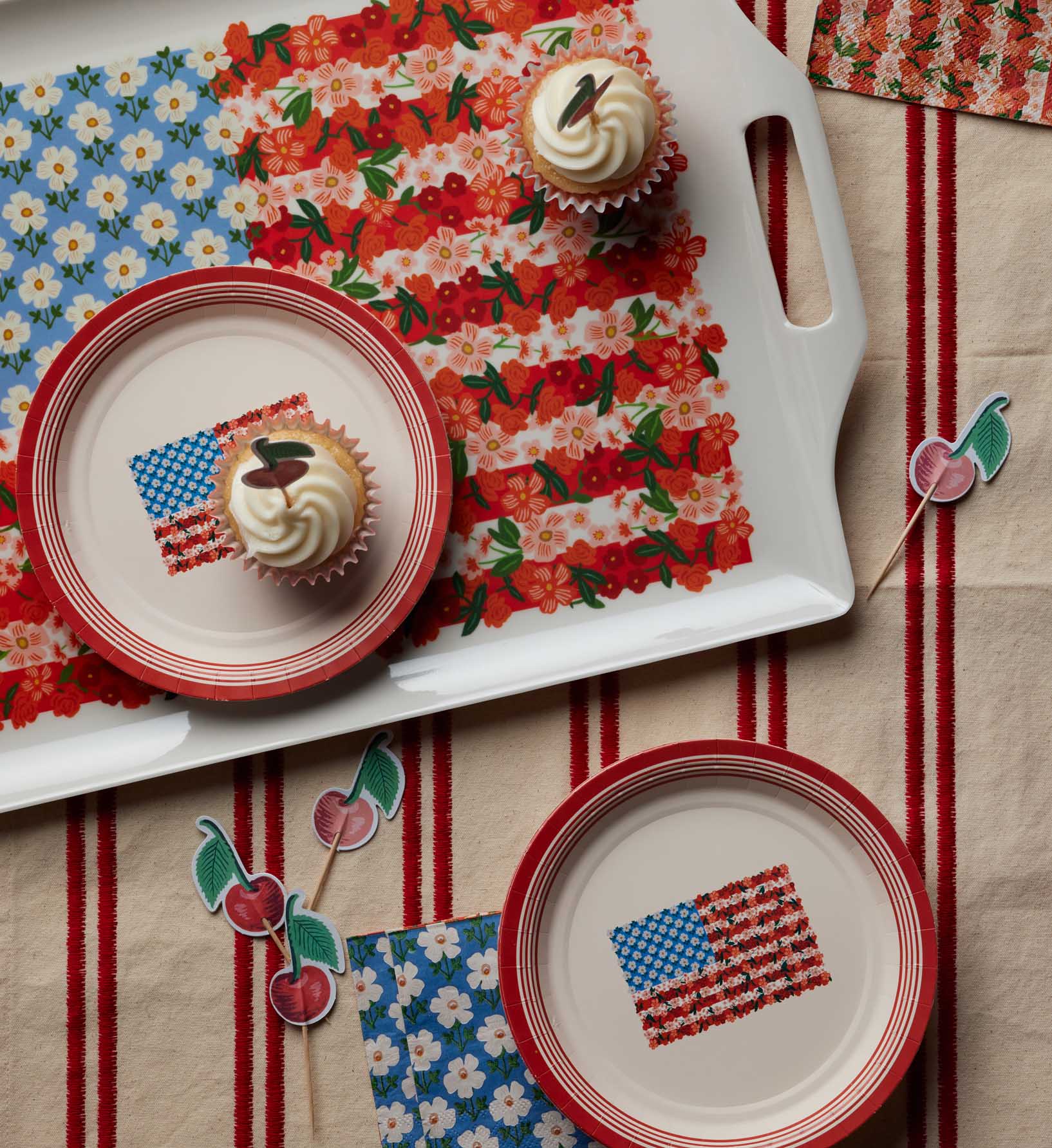 Melamine Serving Platter with Handles - Americana