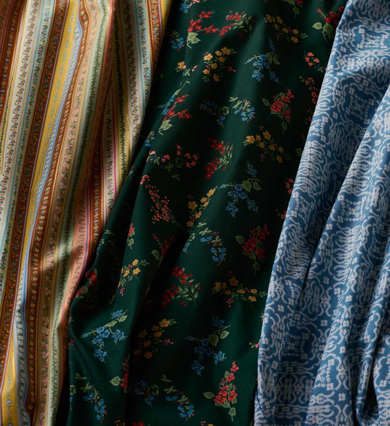 Amelia Cotton Fabric - Evergreen