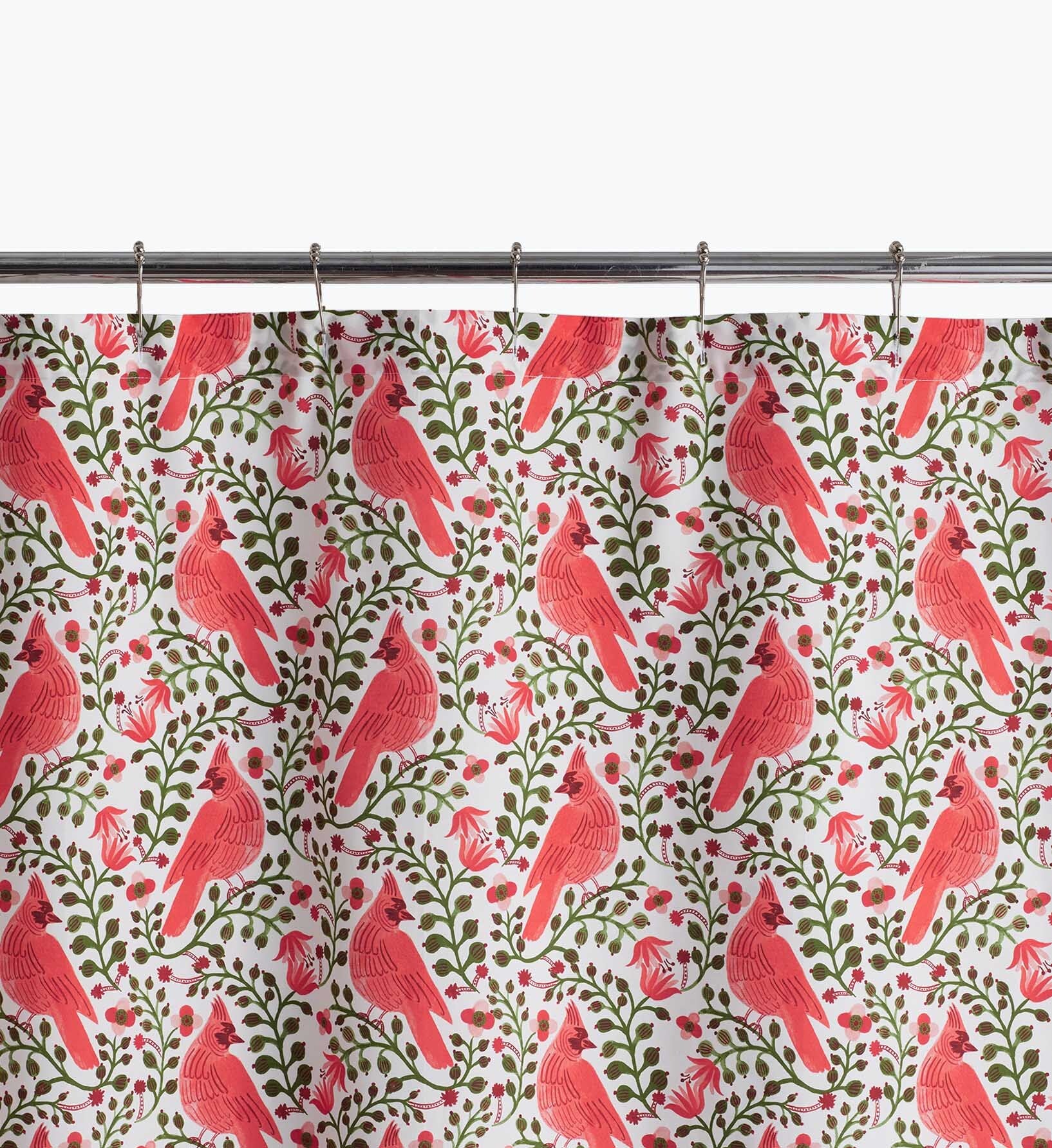Percale Shower Curtain - Cardinals