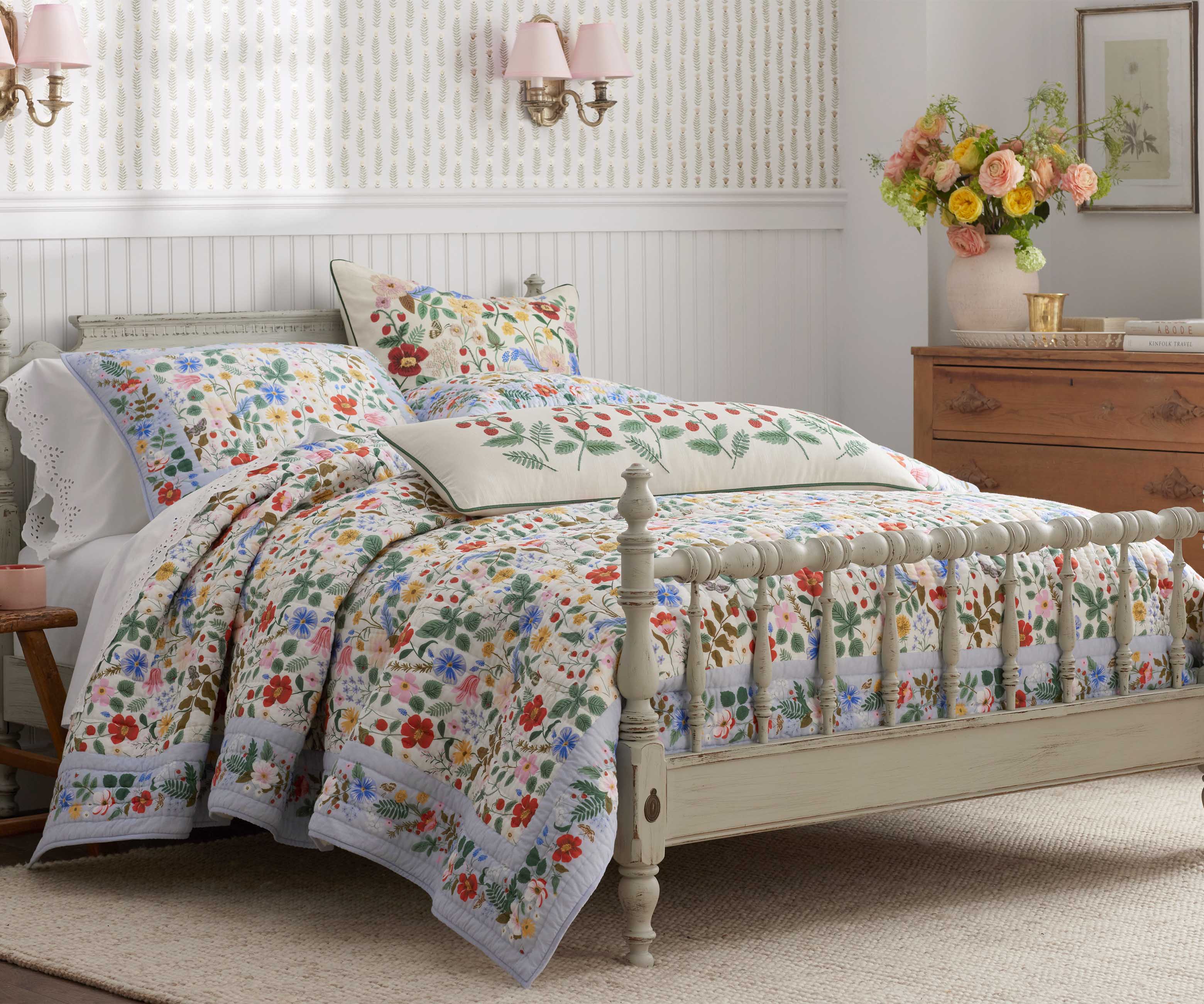 Cotton Quilted Sham - Strawberry Fields