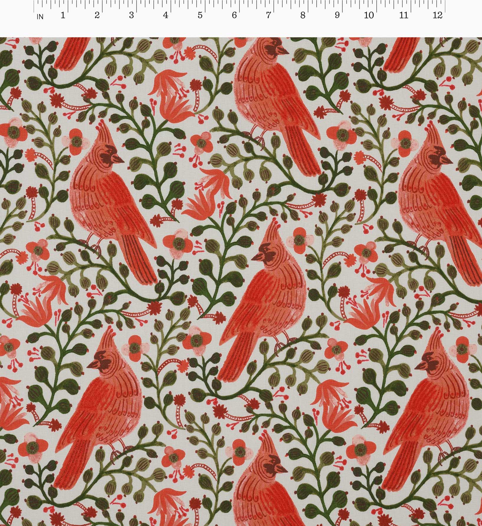 Cardinals Canvas Metallic Fabric - Cream