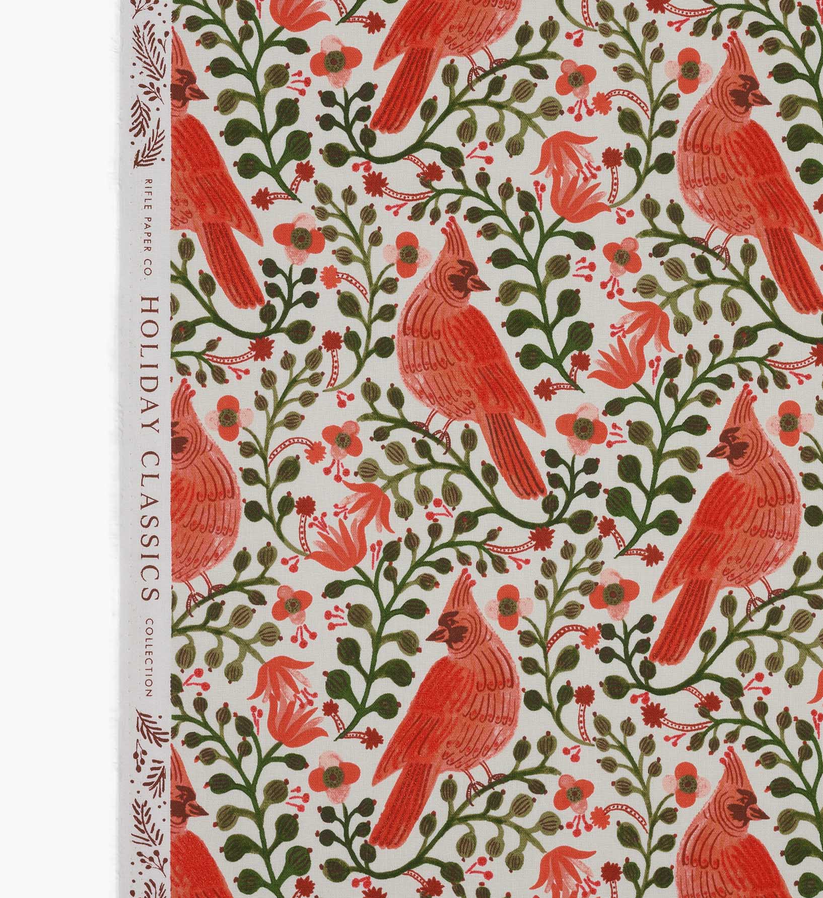 Cardinals Canvas Metallic Fabric - Cream