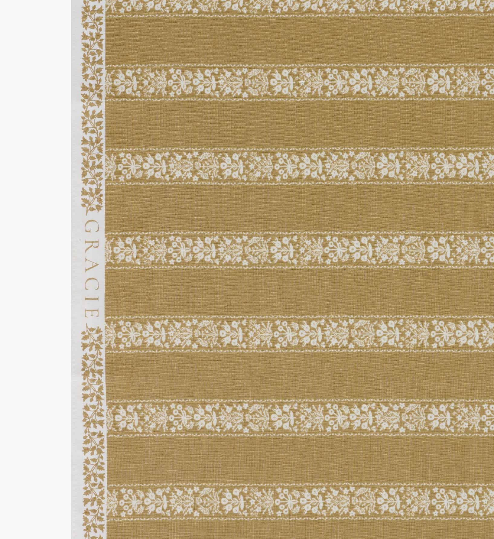 Estee Stripe Cotton Fabric - Orche