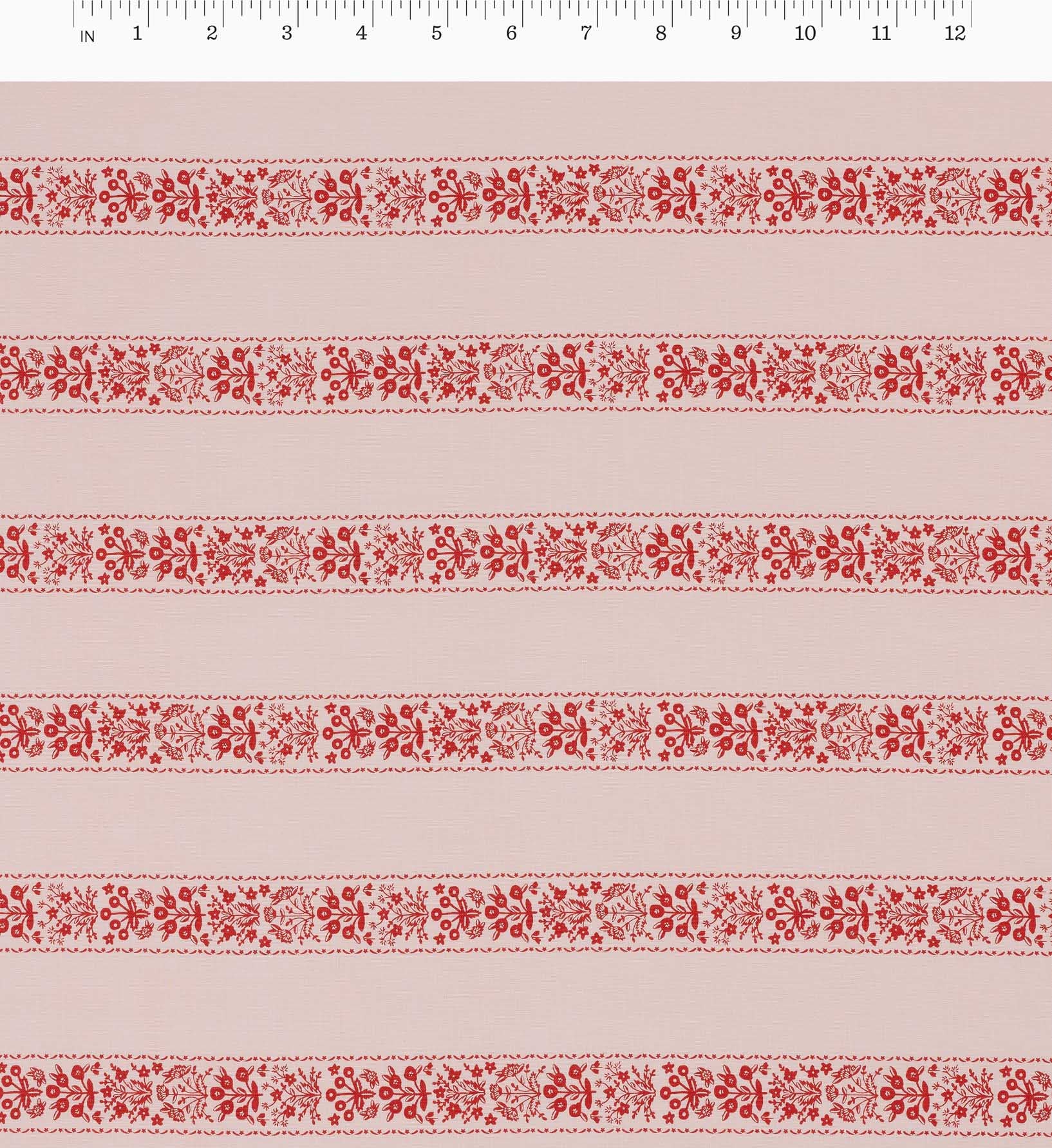 Estee Stripe Cotton Fabric - Pink
