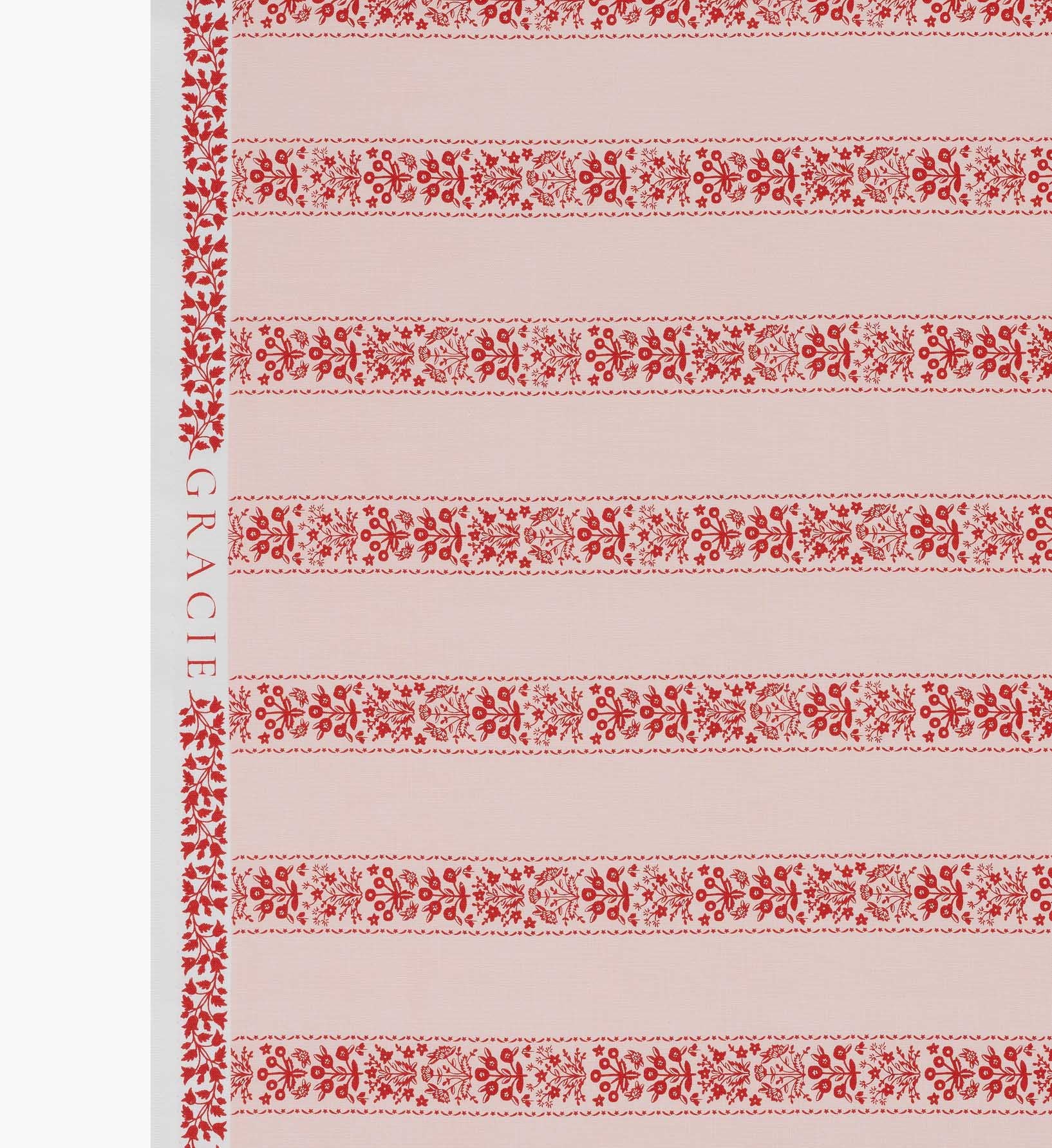 Estee Stripe Cotton Fabric - Pink