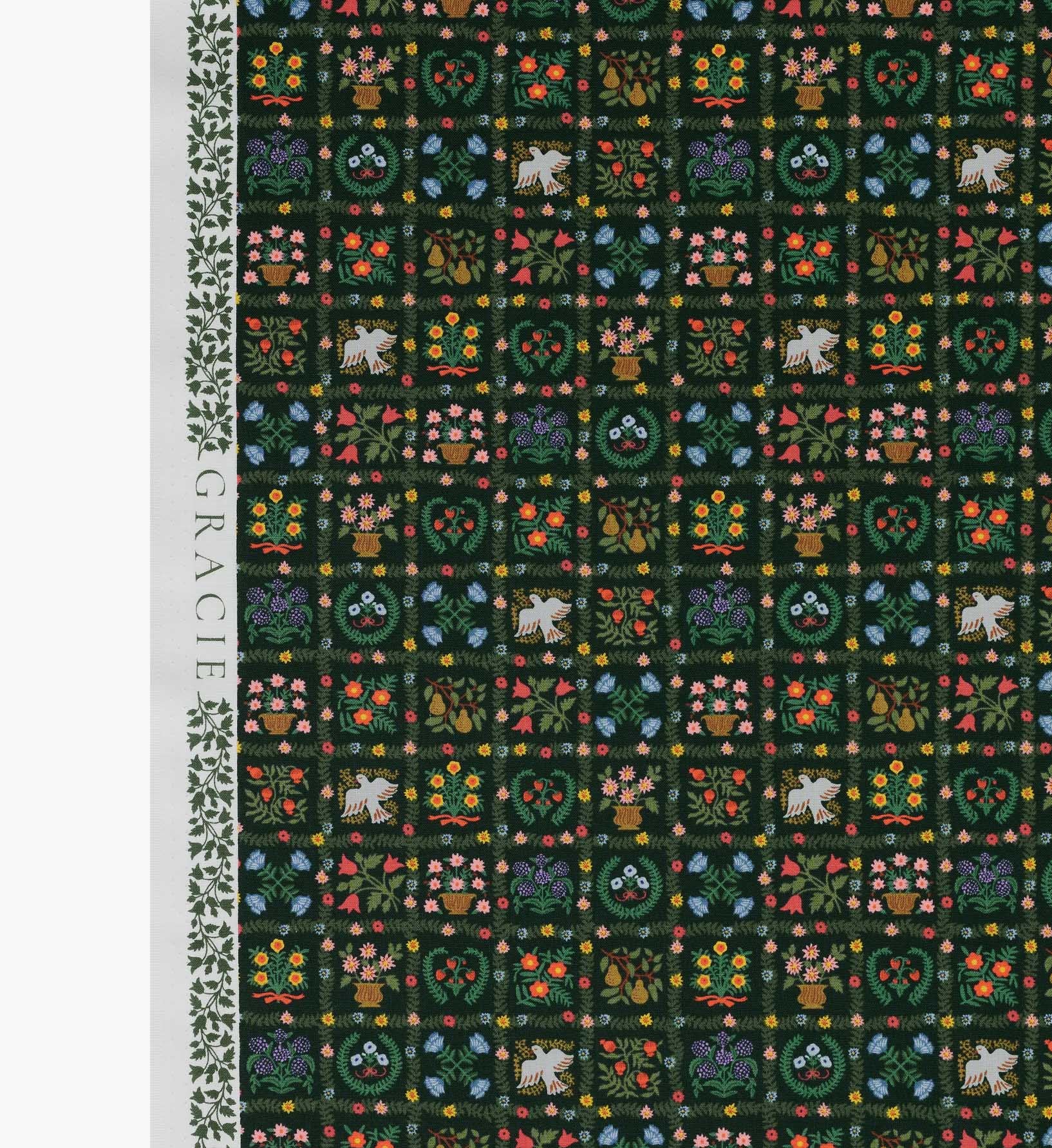 Helena Cotton Fabric - Evergreen