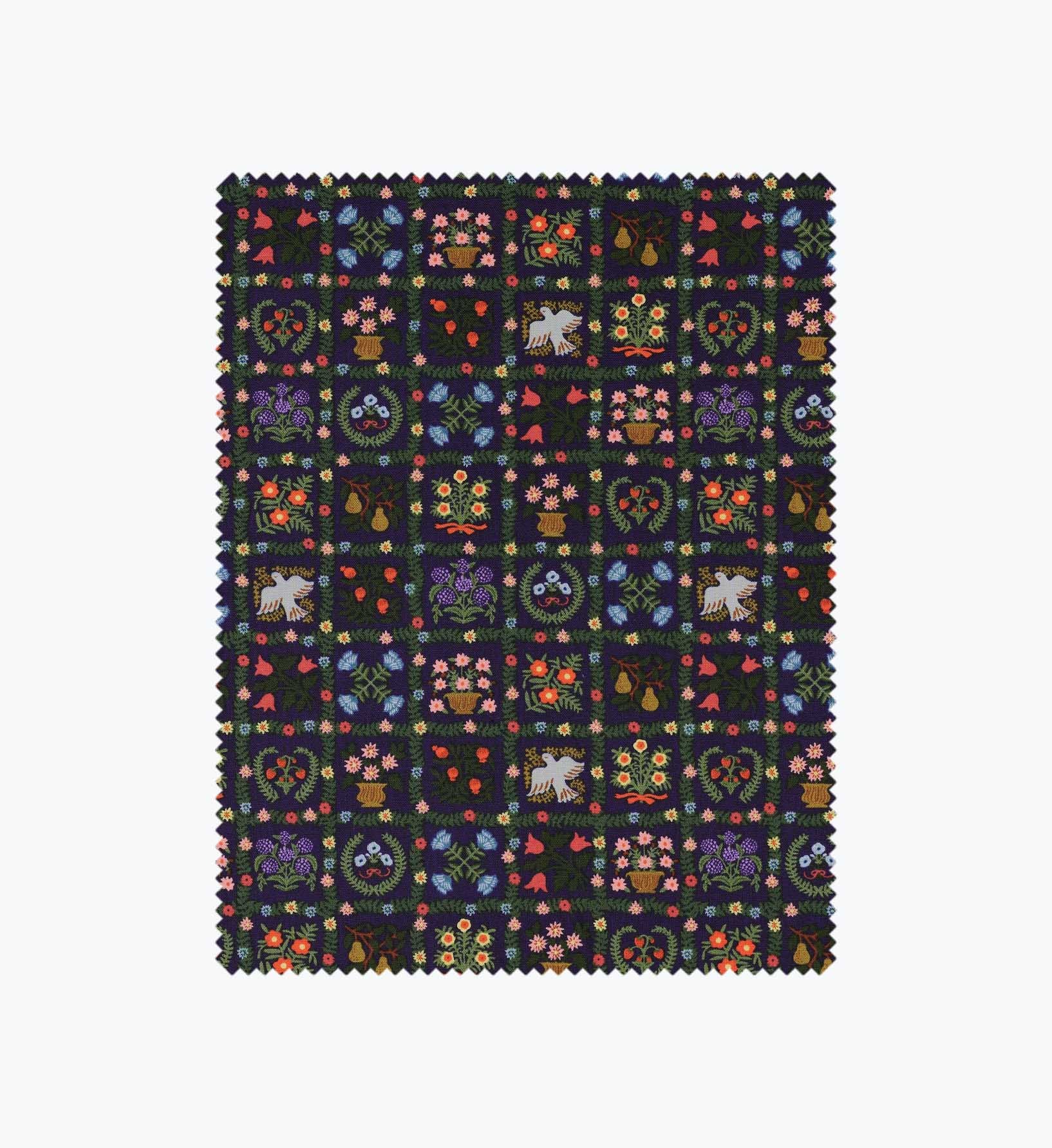 Helena Cotton Fabric - Navy