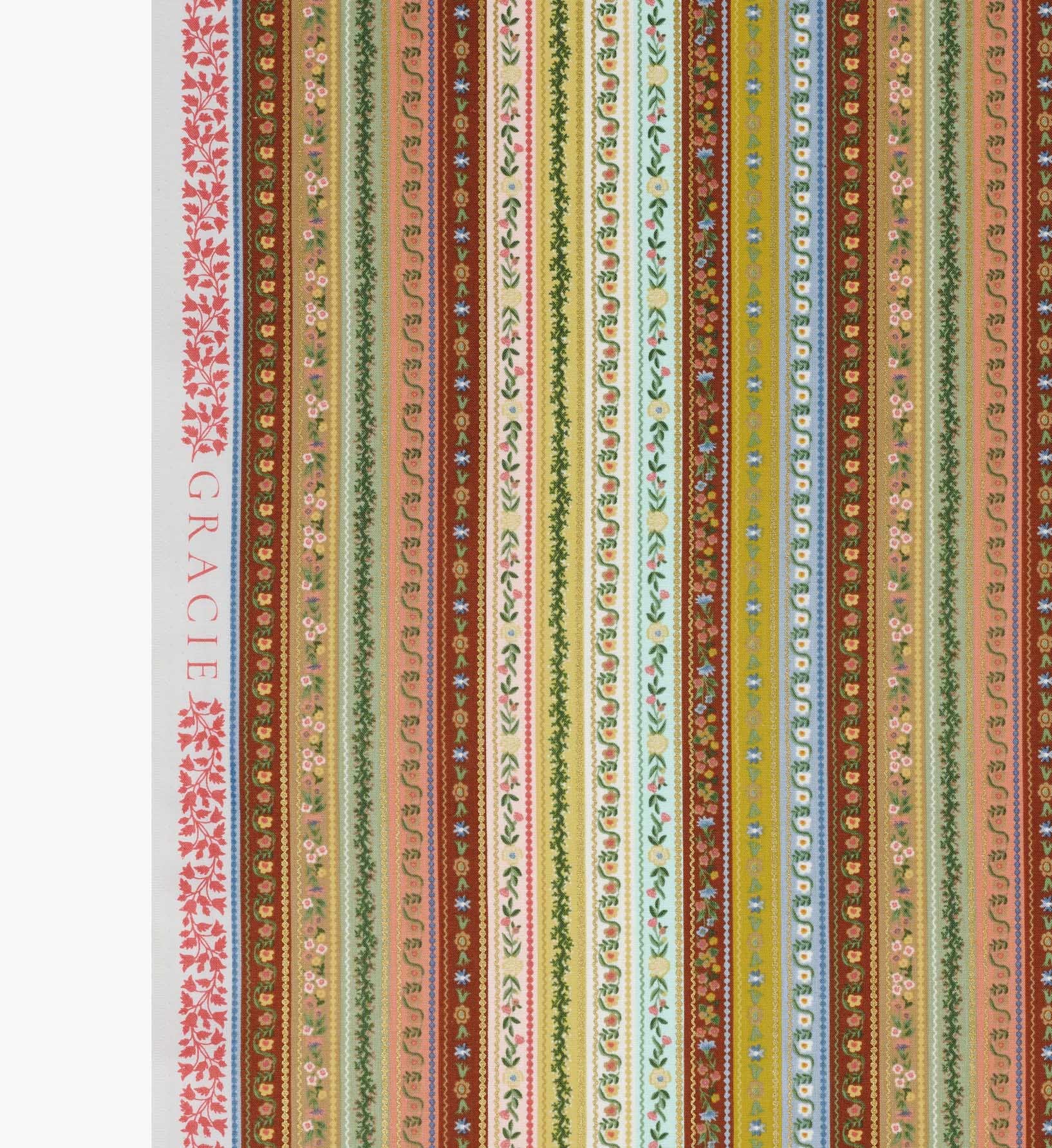 Gemma Cotton Metallic Fabric - Yellow