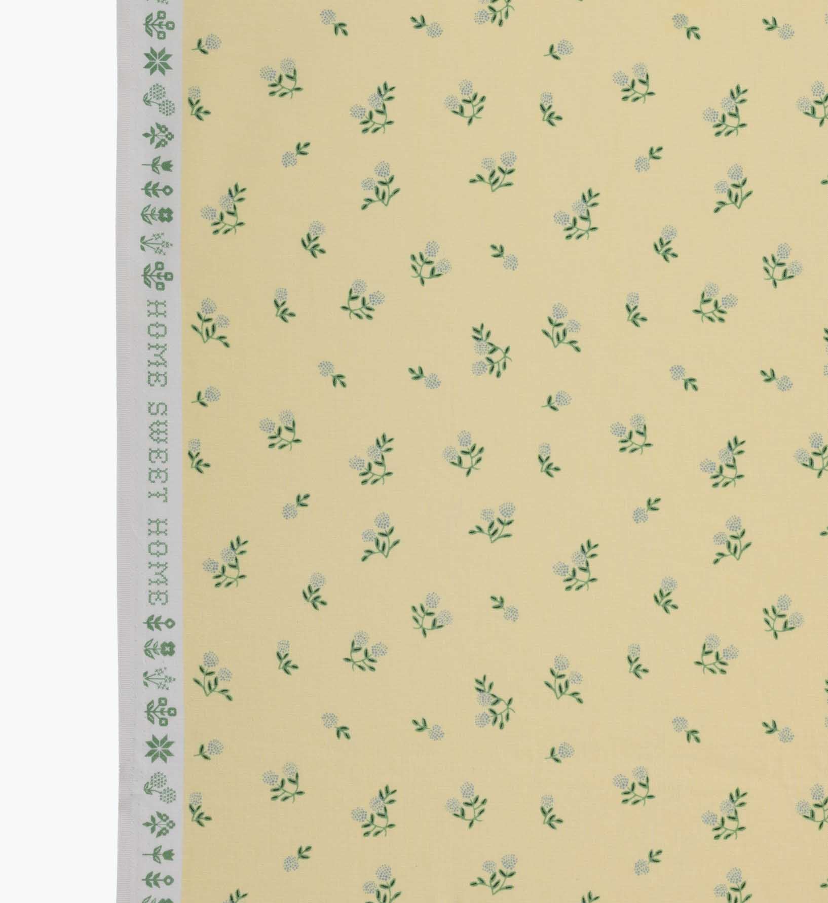 Ditsy Hydrangea Cotton Fabric - Butter