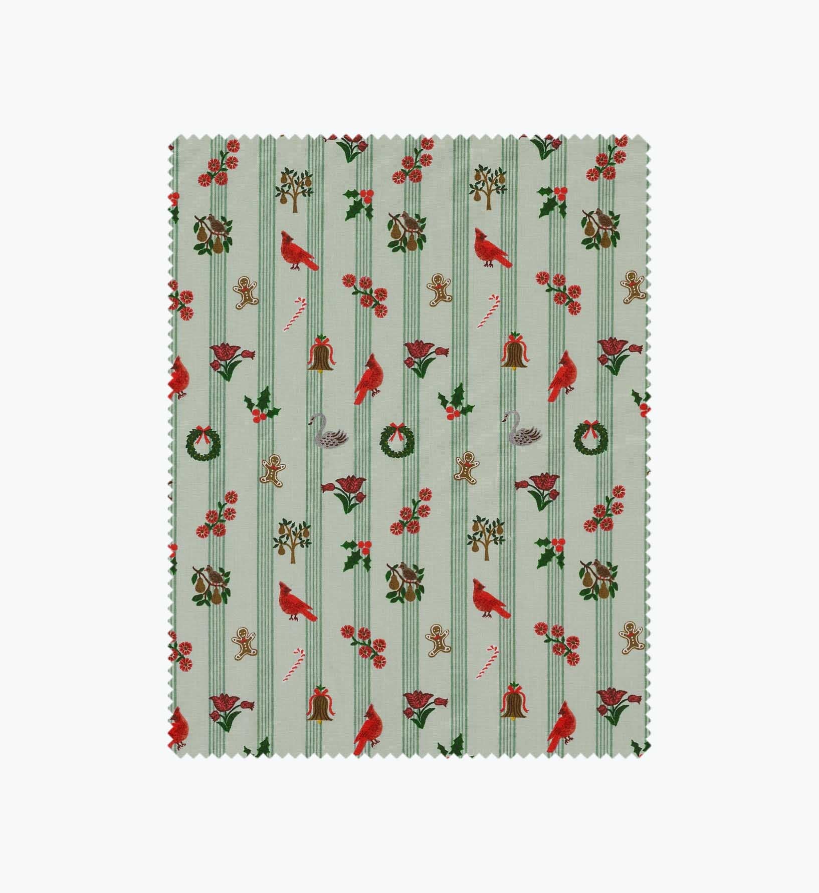 Yuletide Cotton Fabric - Mint