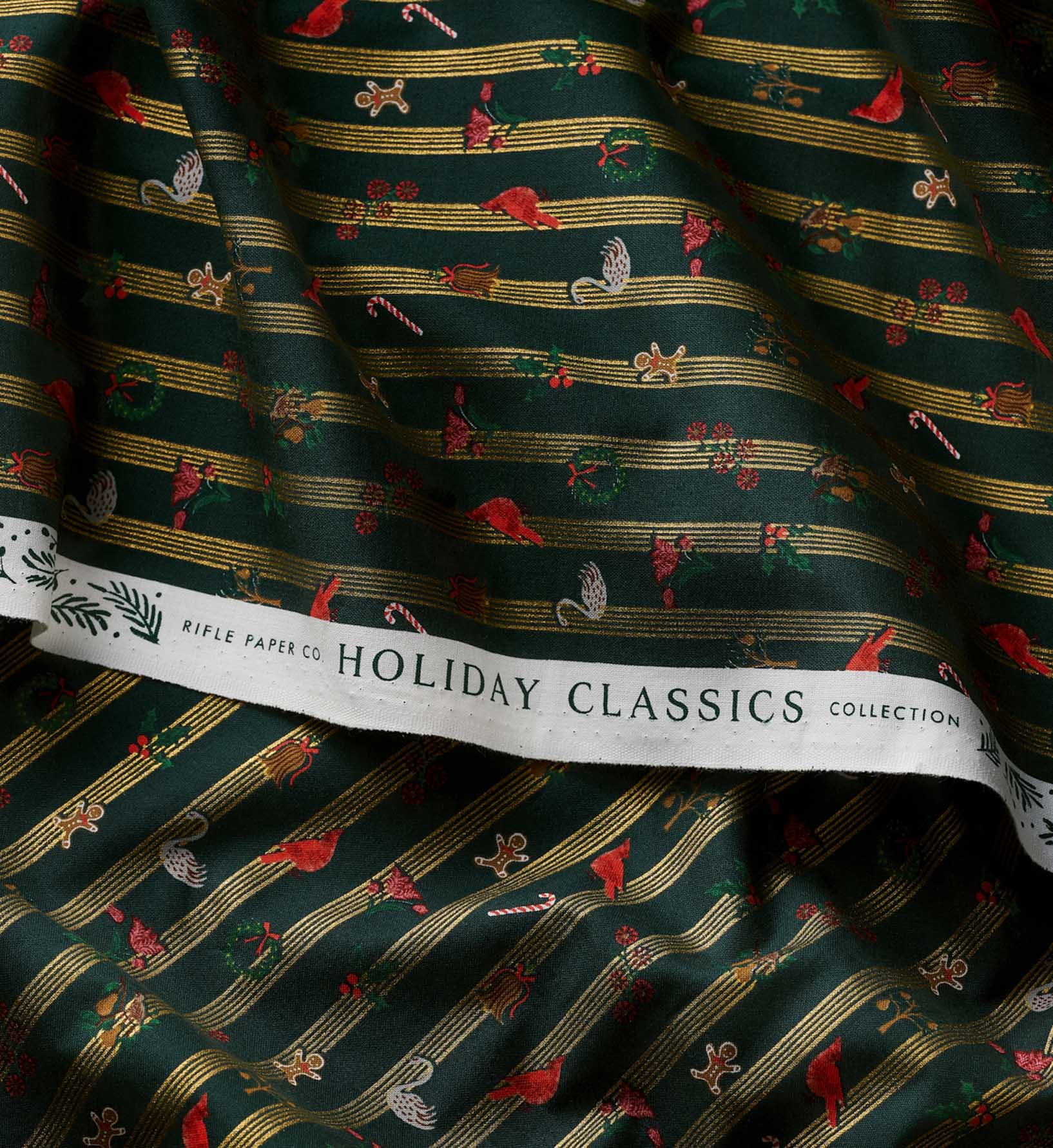 Yuletide Cotton Fabric - Evergreen