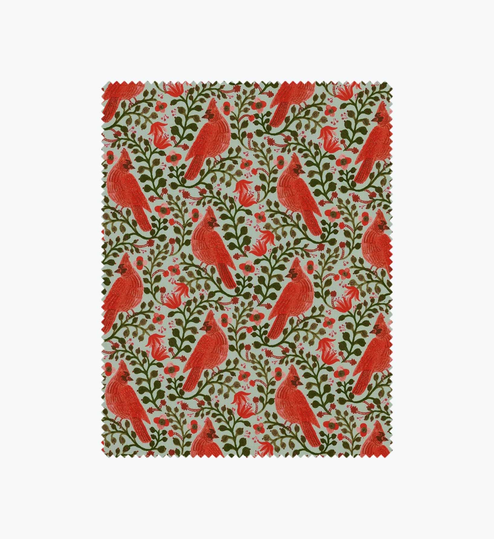 Cardinals Cotton Metallic Fabric - Mint