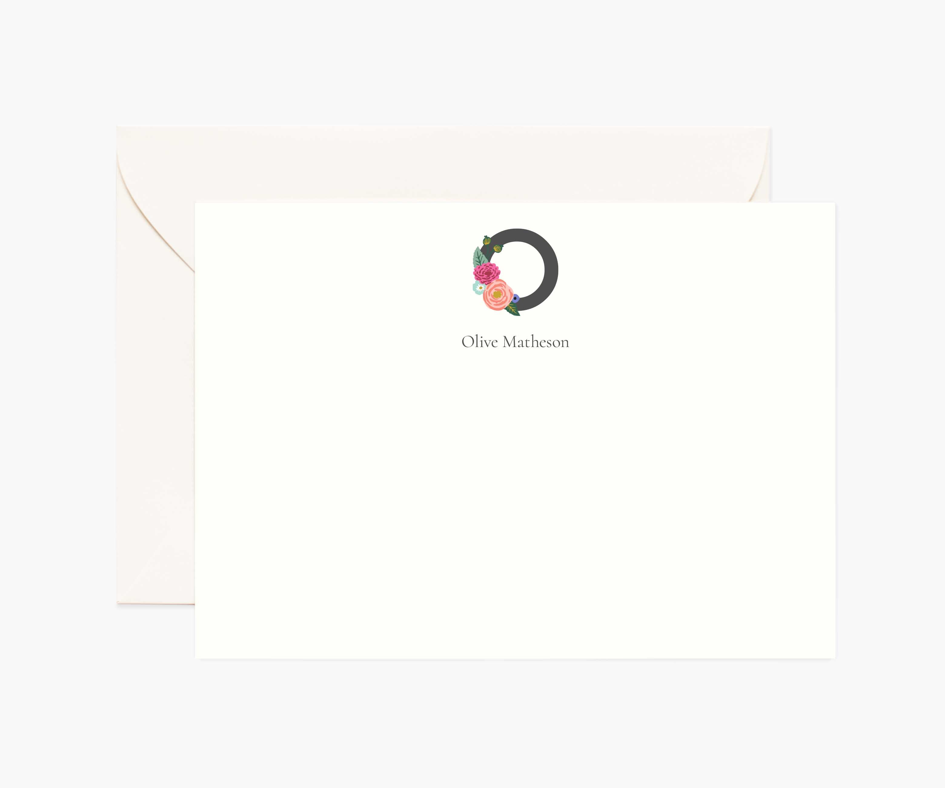 Monogram Personalized Stationery - O