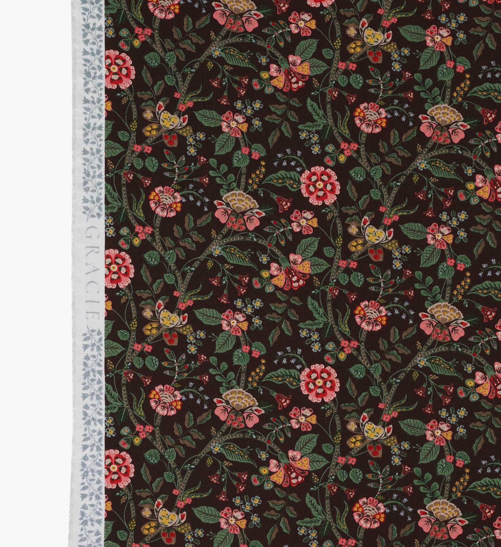 Gracie Rayon Fabric - Cocoa