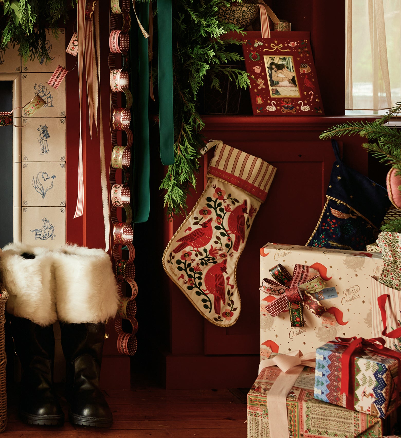 Embroidered Stocking - Cardinals