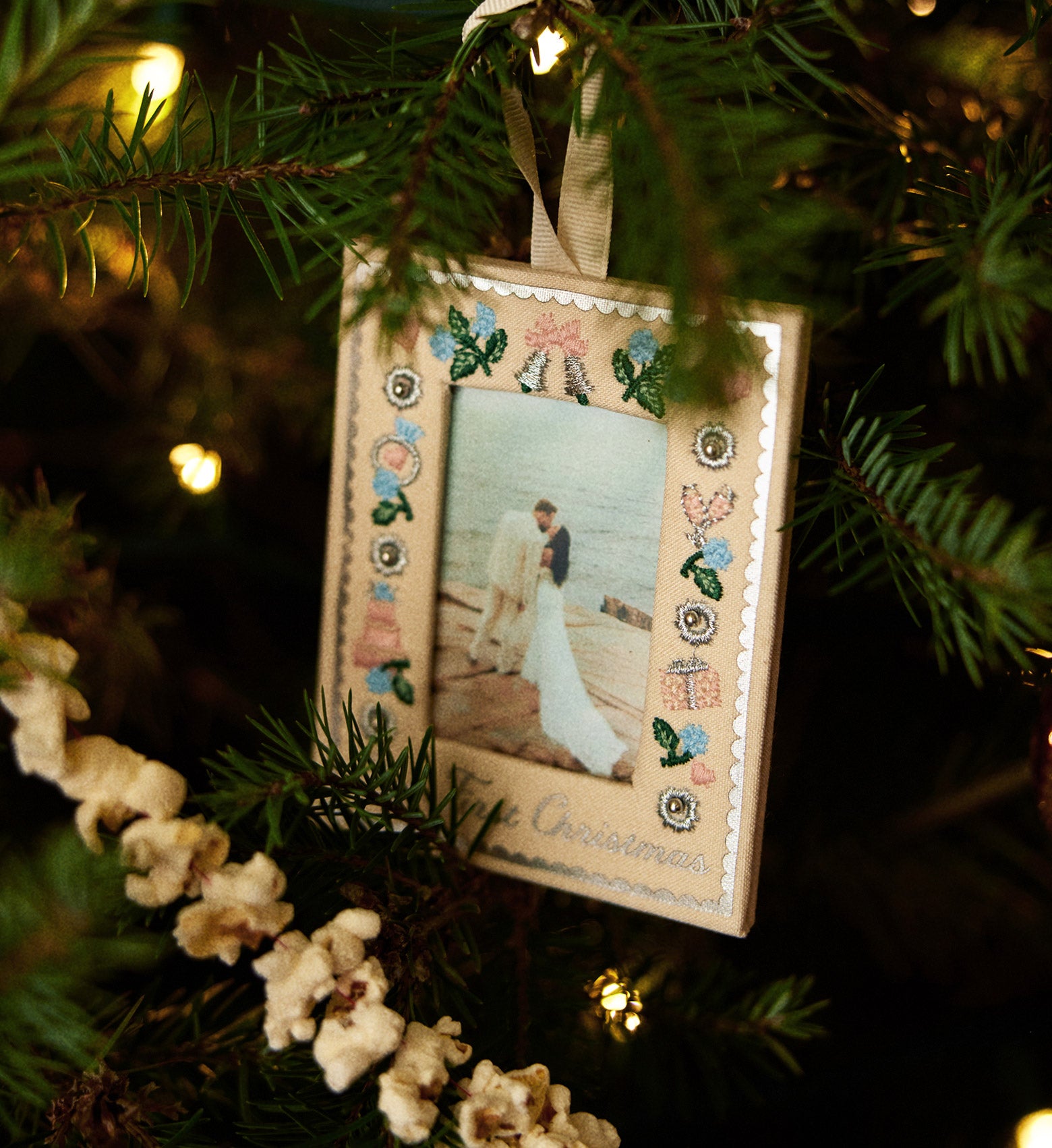 Embroidered Frame Ornament - Our First Christmas