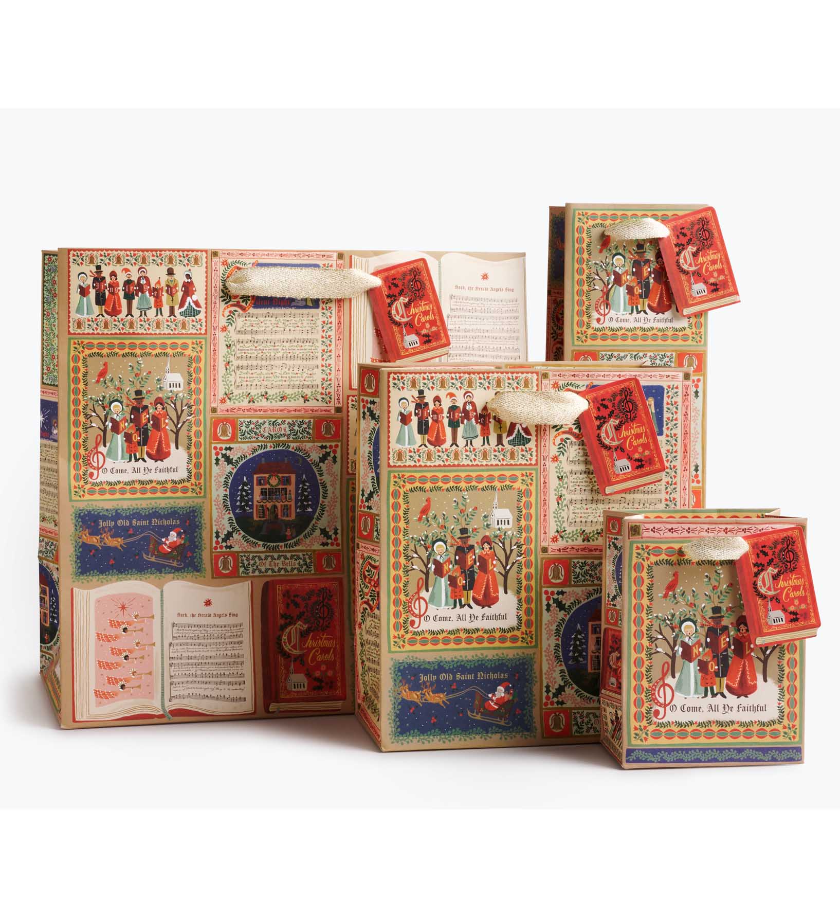Christmas Carols Wine Gift Bag