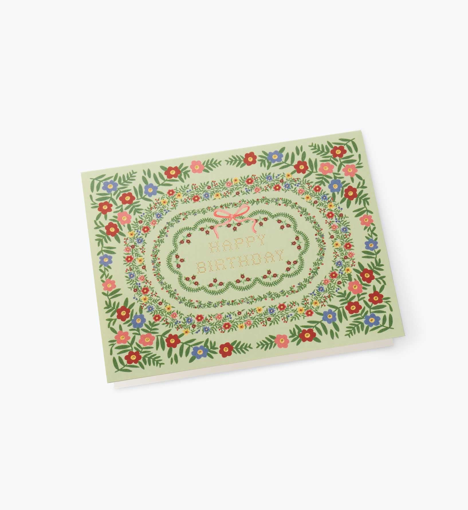 Rosette Birthday Card - Single Card