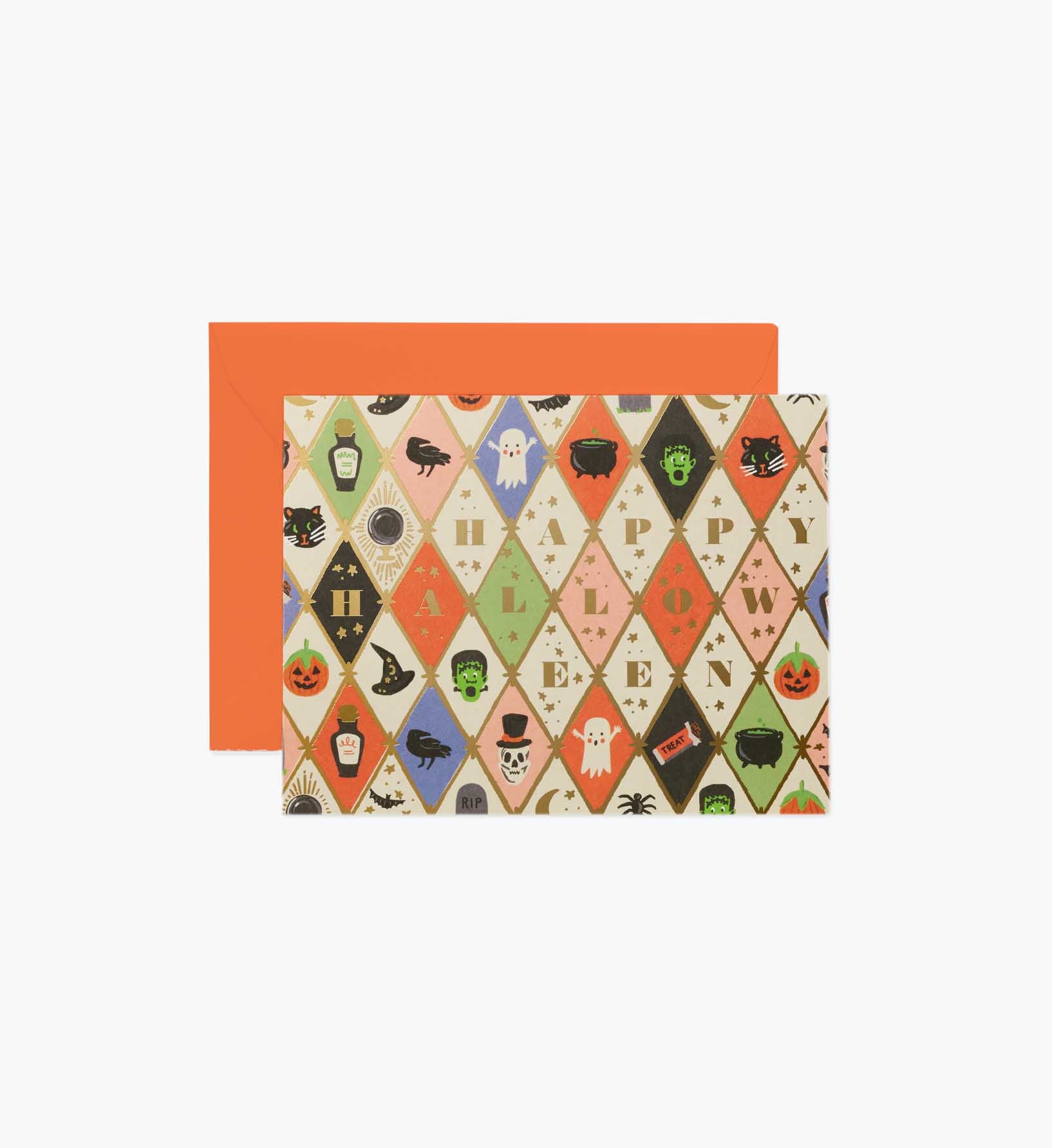 Halloween Argyle Halloween Card - Single Card