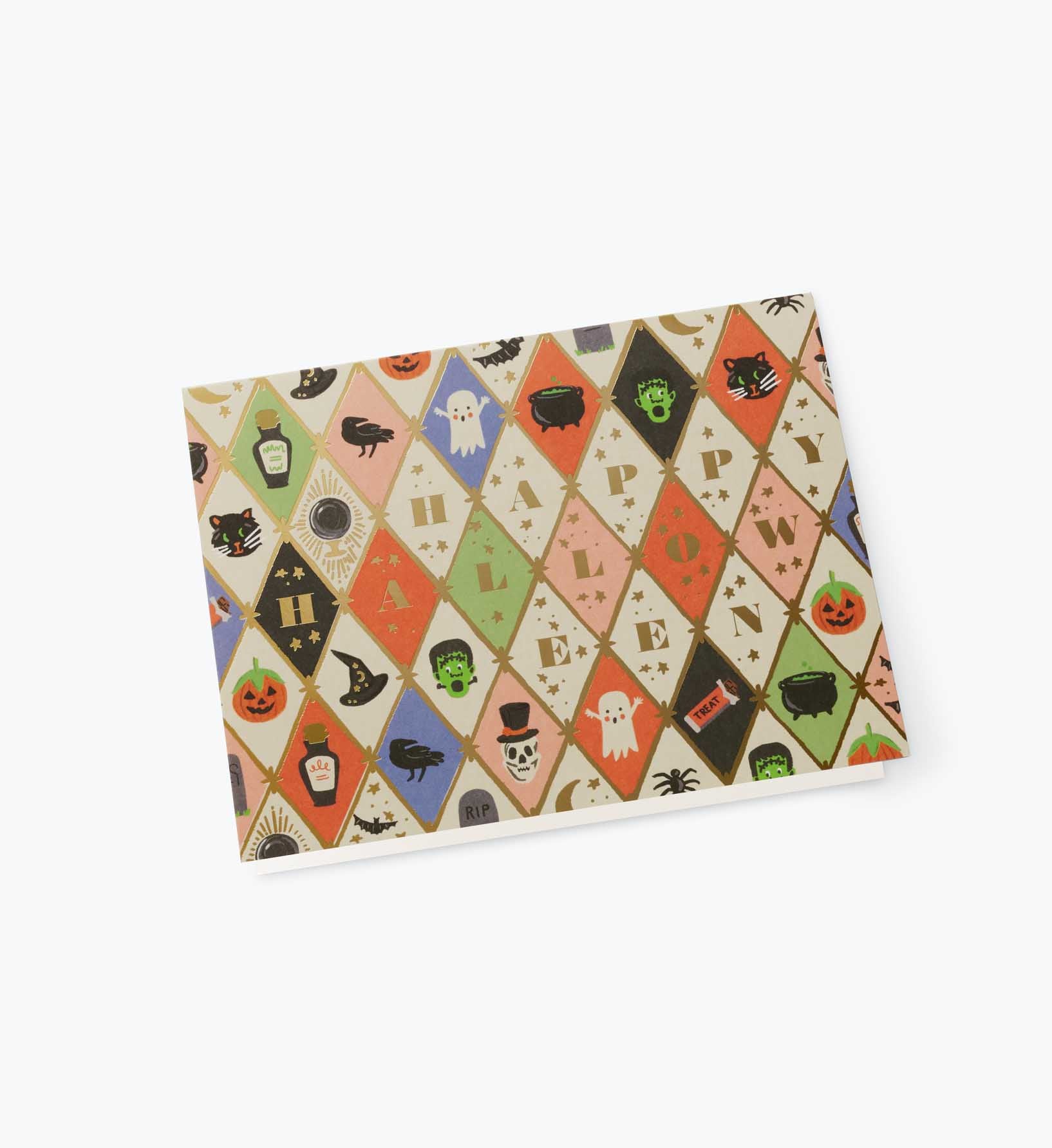 Halloween Argyle Halloween Card - Single Card