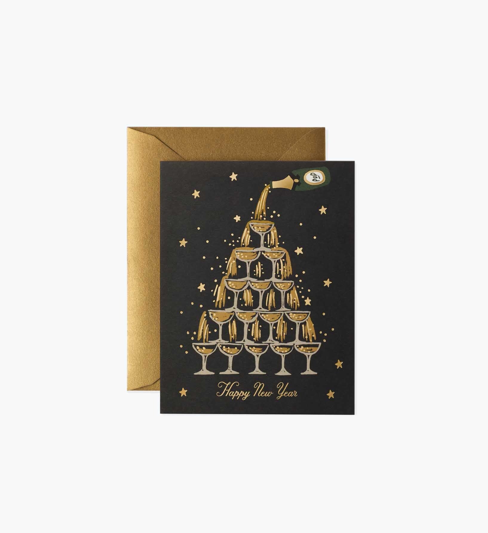 Champagne New Year Card - Single Card