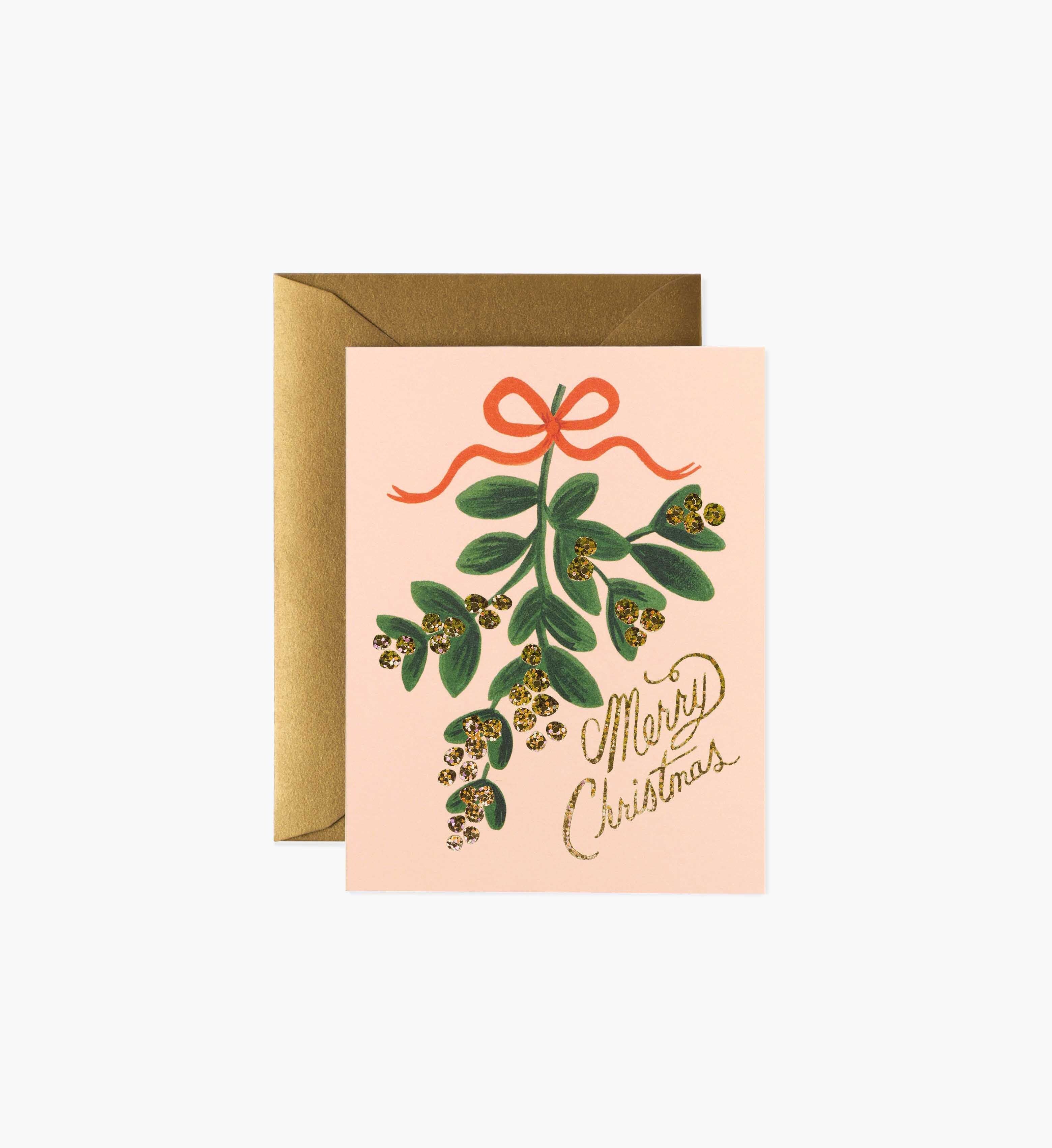 Mistletoe Christmas Holiday Card - Single Card