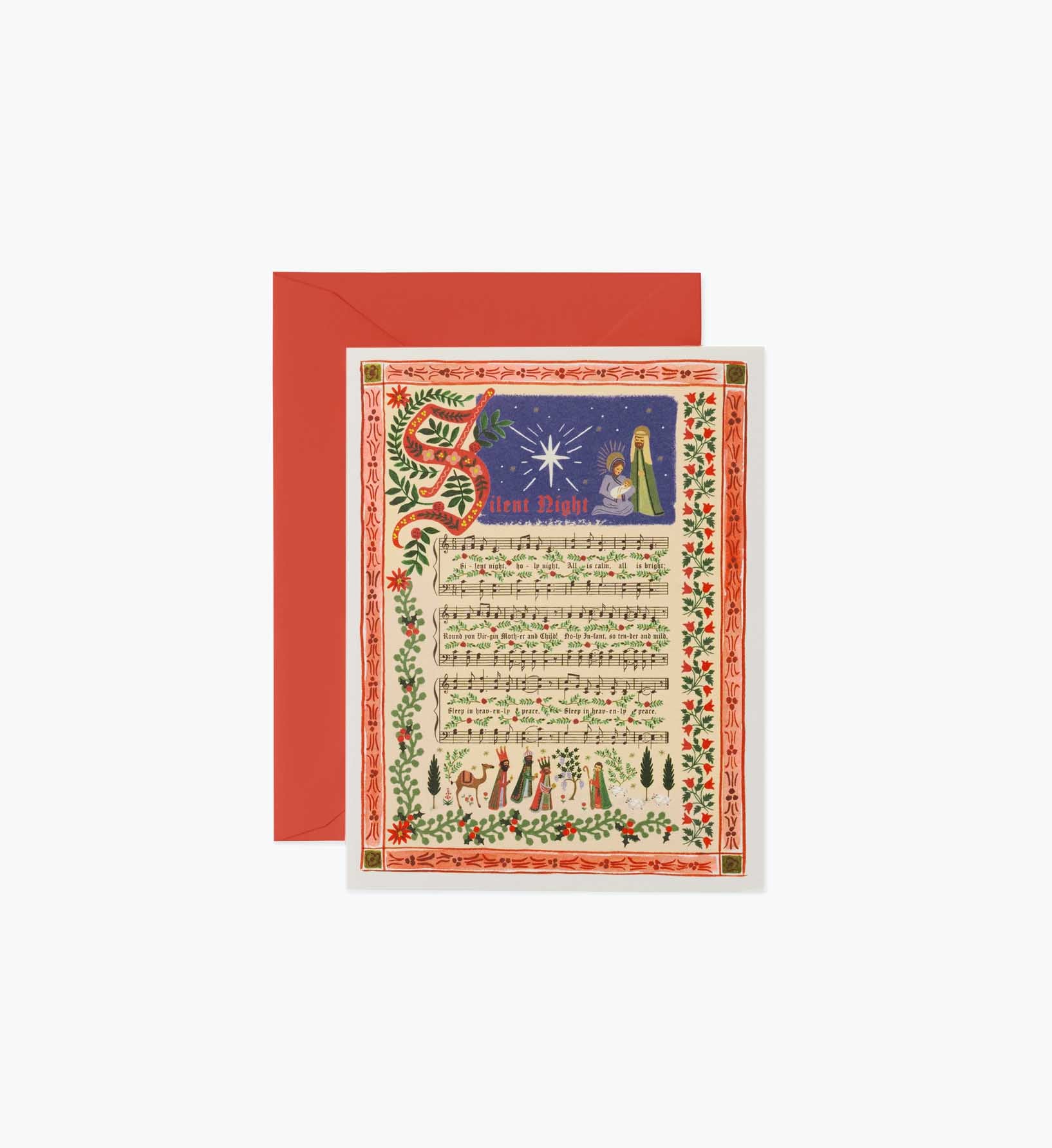 Silent Night Holiday Card - Single Card