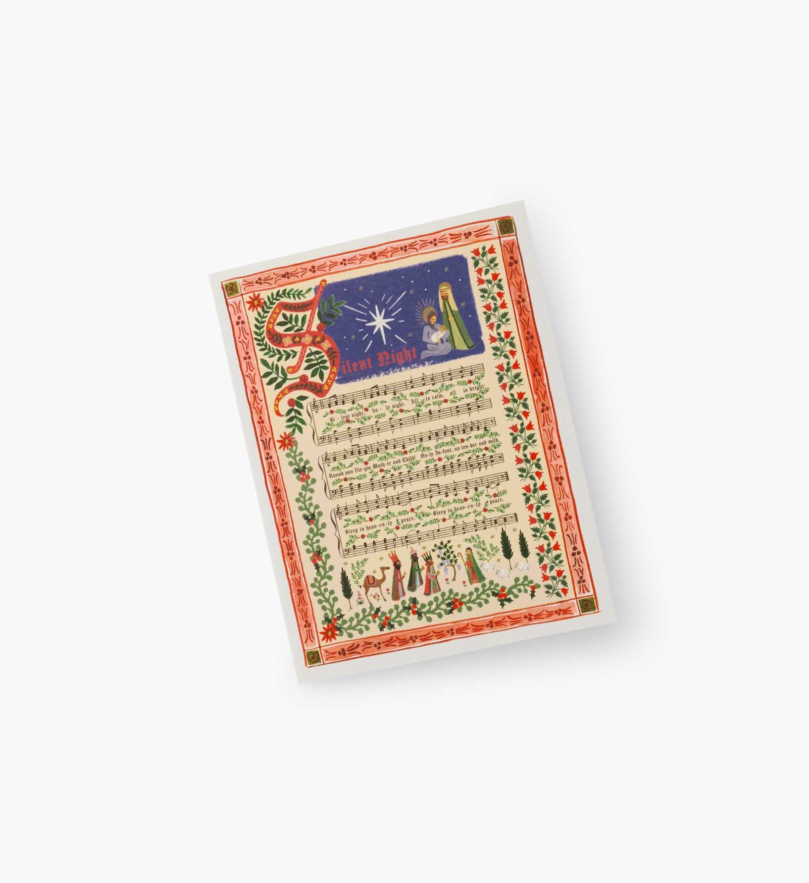 Silent Night Holiday Card - Single Card