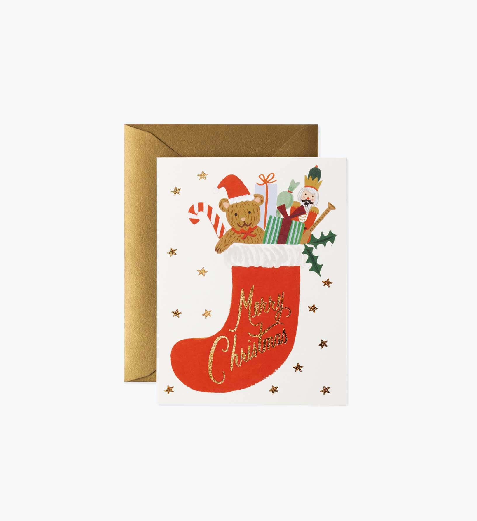 Toy Stocking Holiday Card - Single Card