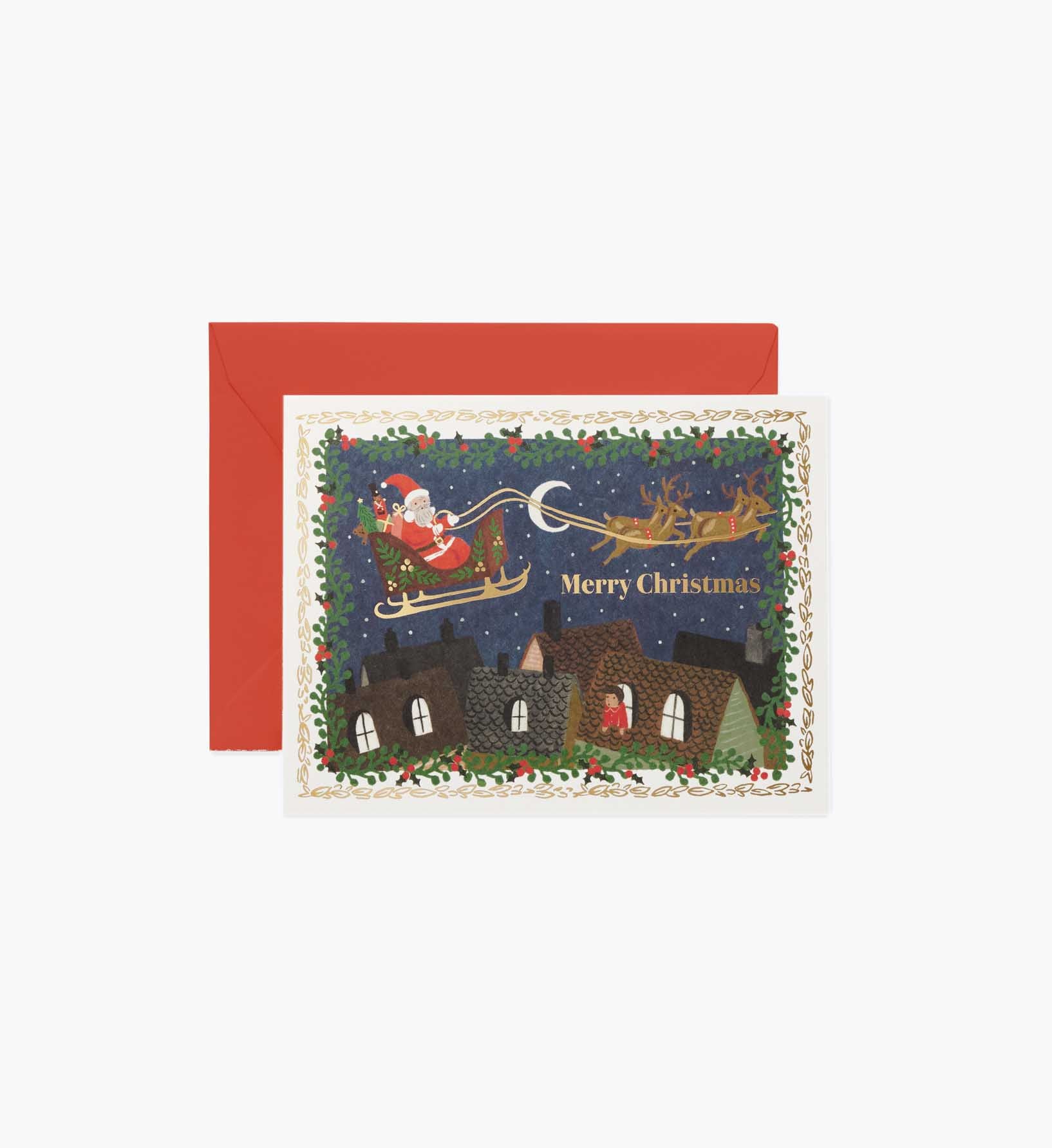 Over the Rooftops Holiday Card - Single Card