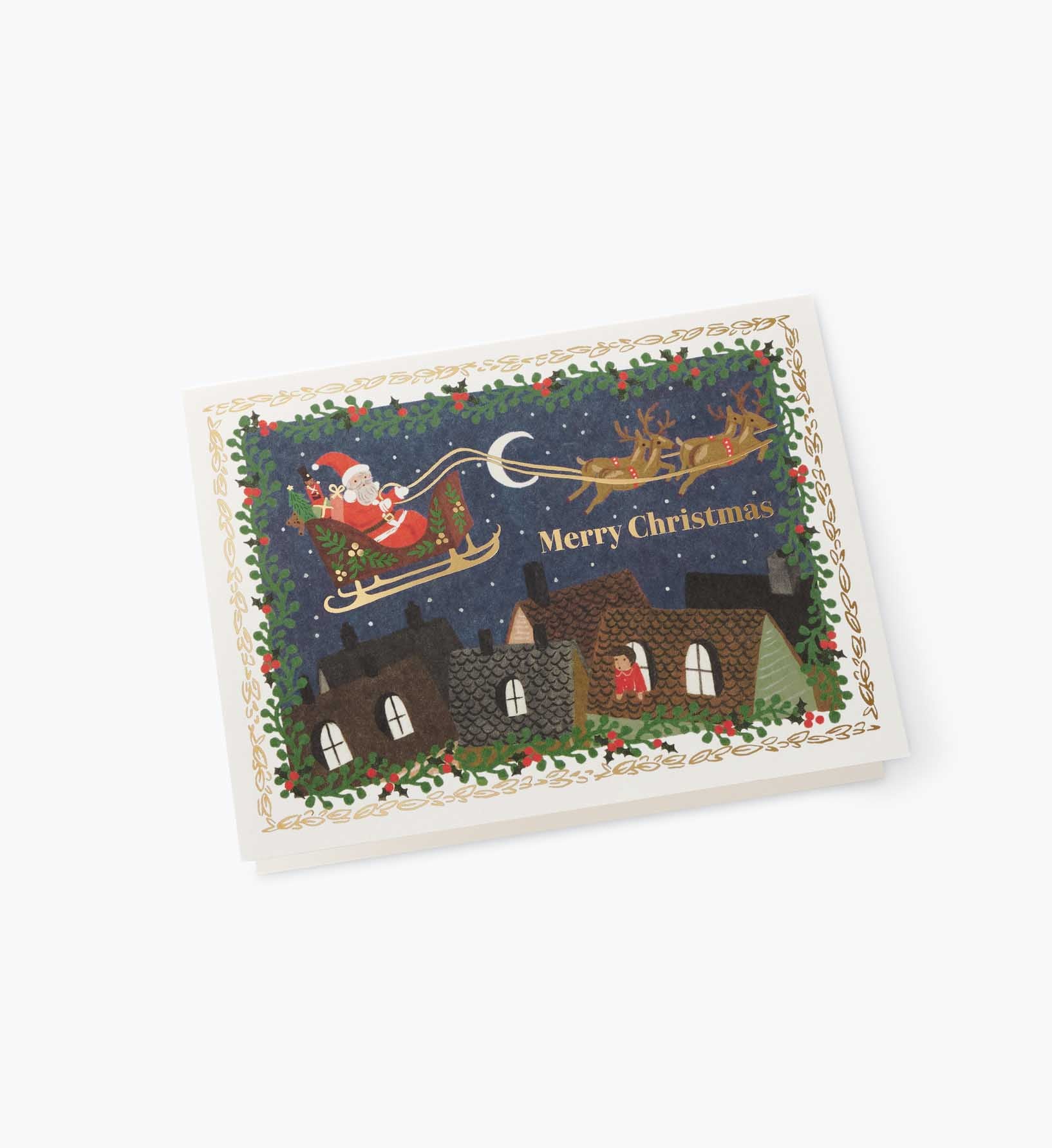 Over the Rooftops Holiday Card - Single Card