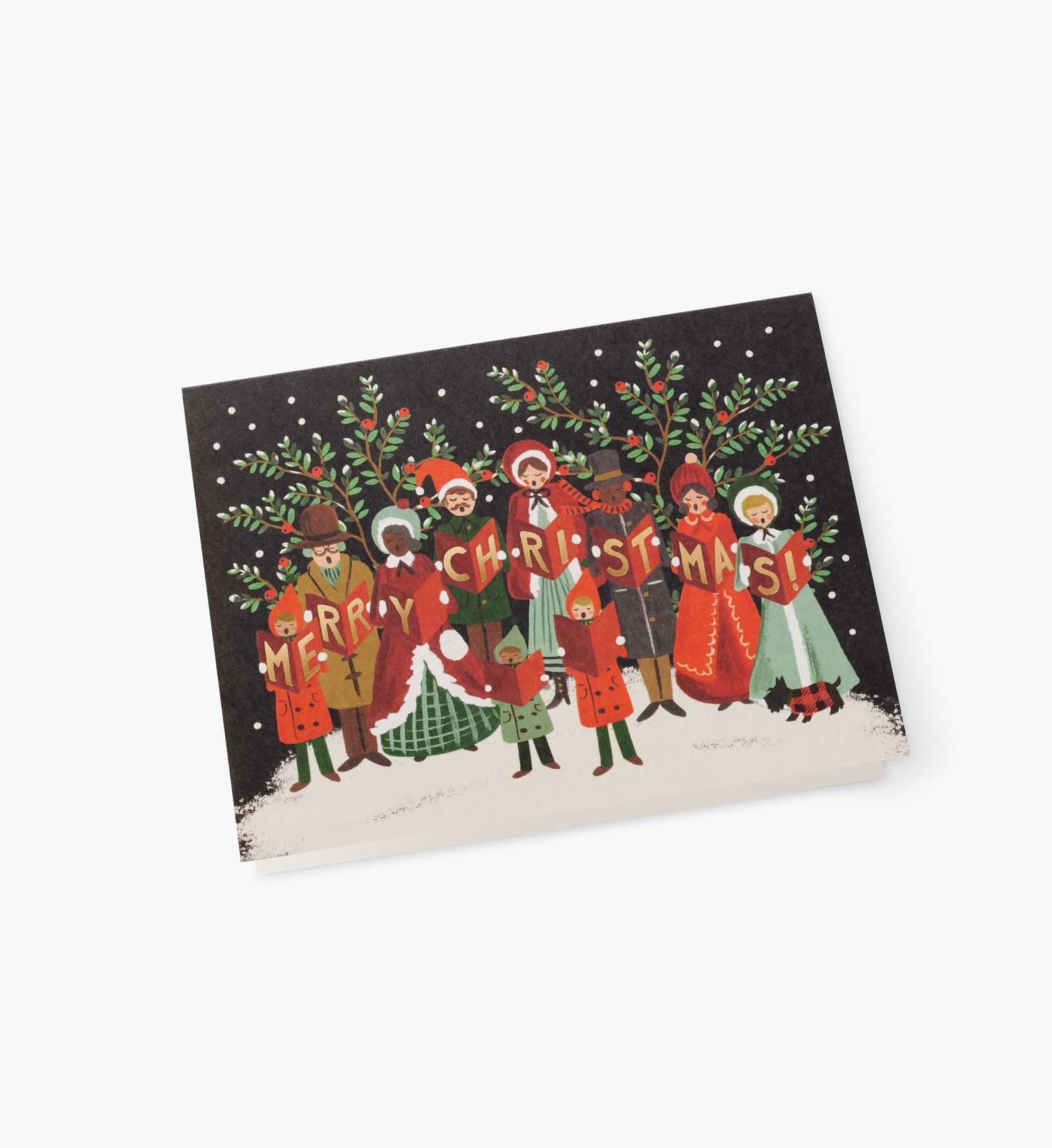 Christmas Carolers Holiday Card - Single Card