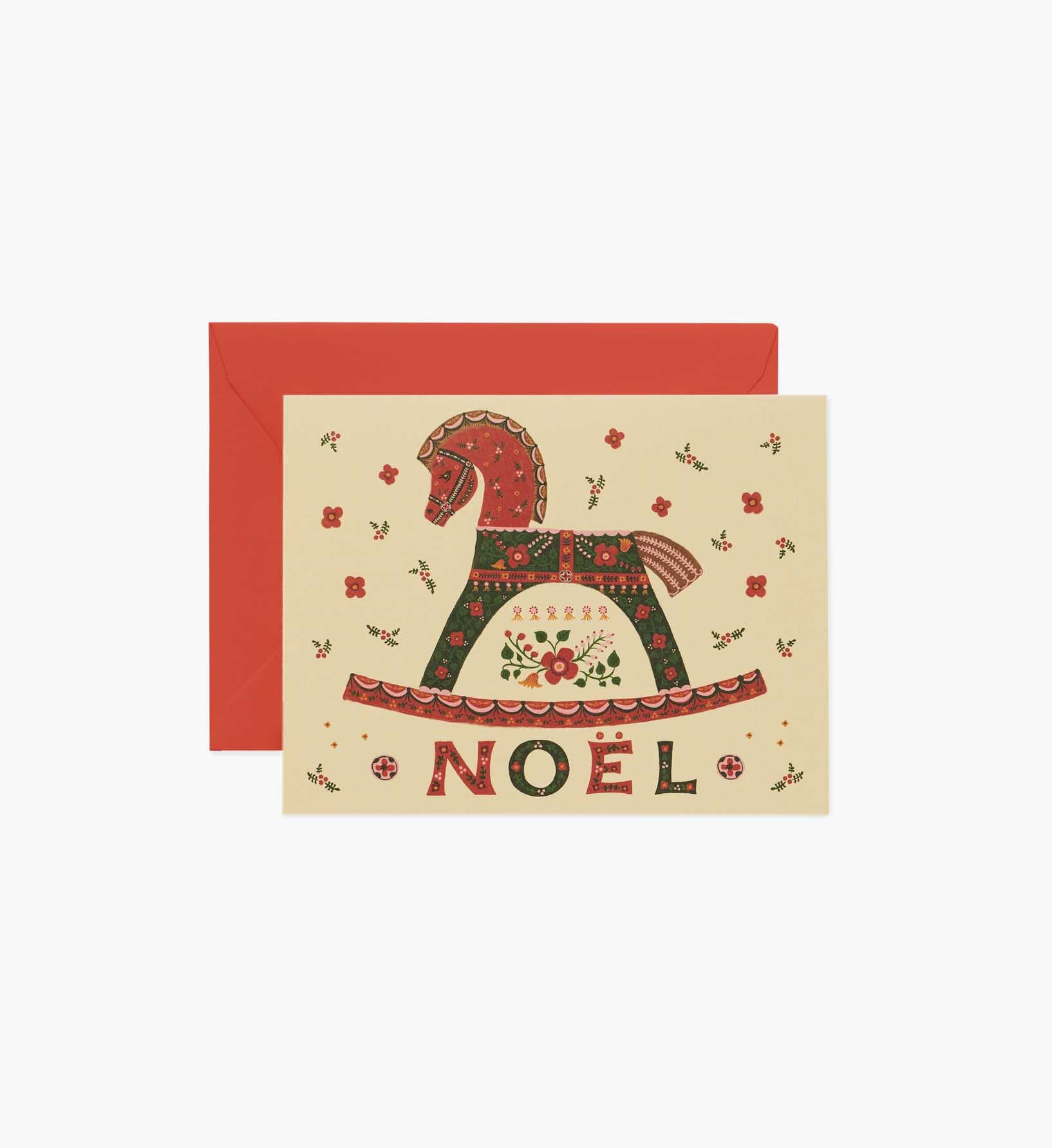 Noel Rocking Horse Holiday Cards - Boxed Set