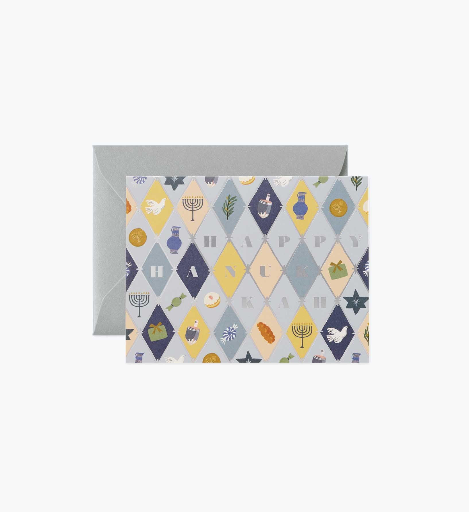 Hanukkah Argyle Hanukkah Card - Single Card