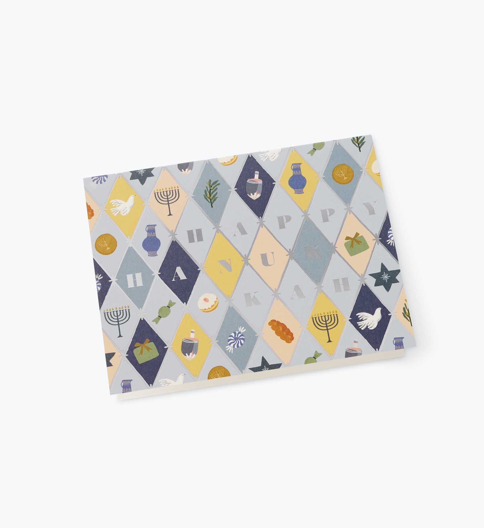 Hanukkah Argyle Hanukkah Card - Single Card