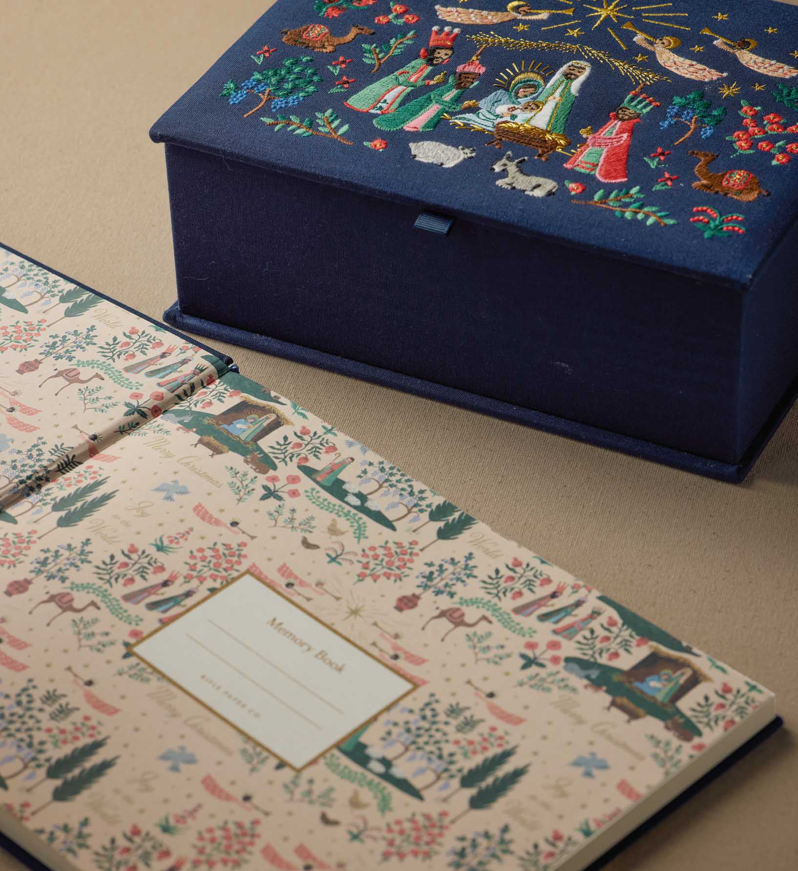 Embroidered Guest Book - Nativity