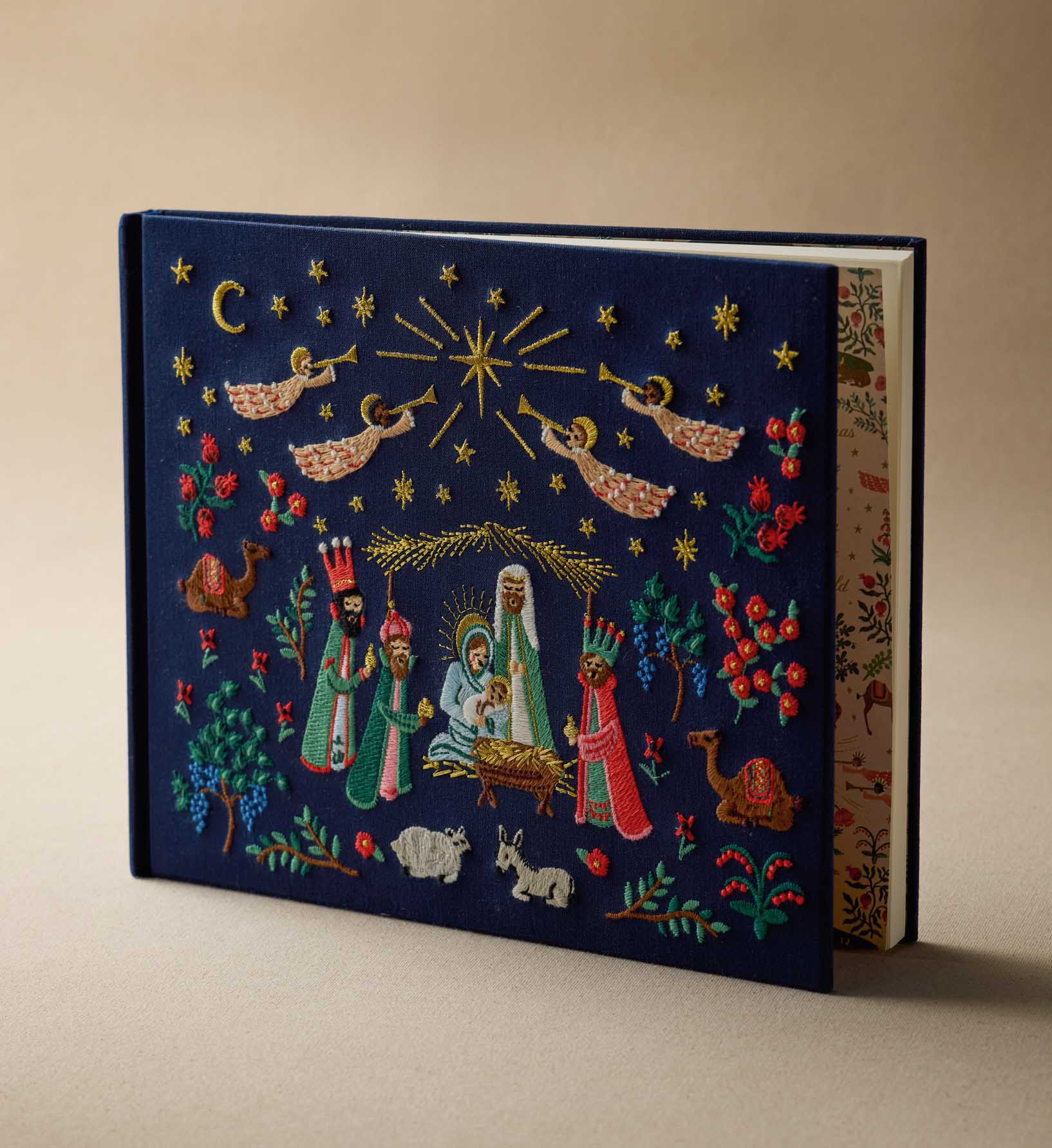 Embroidered Guest Book - Nativity