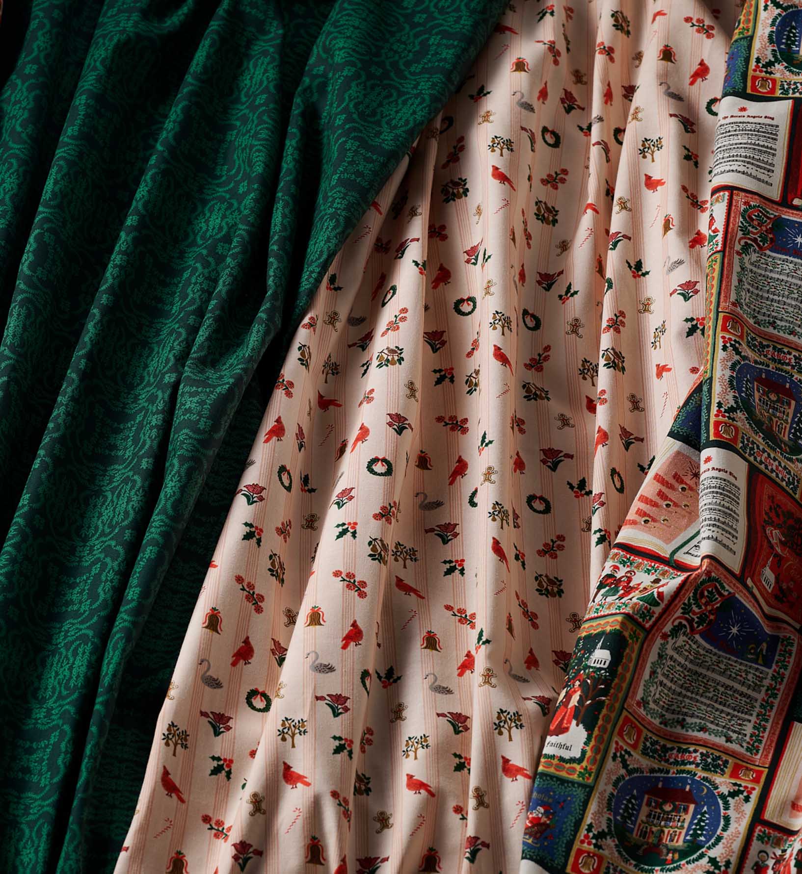 Yuletide Cotton Fabric - Blush