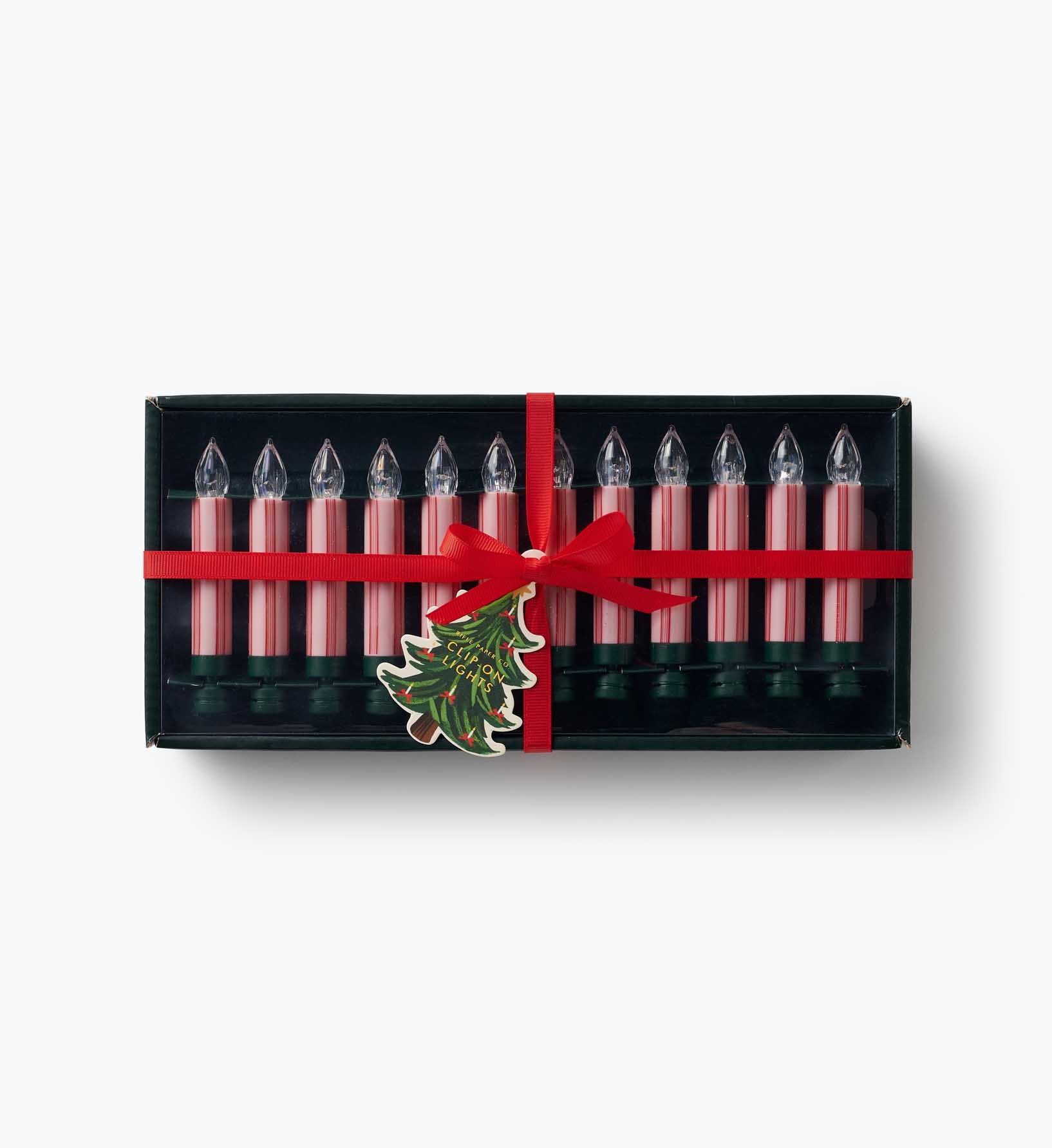Holiday Clip-On Candle Lights - French Stripe