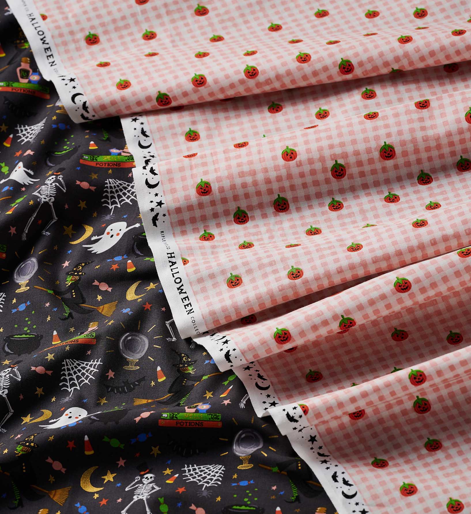 Pumpkin Gingham Cotton Fabric - Blush