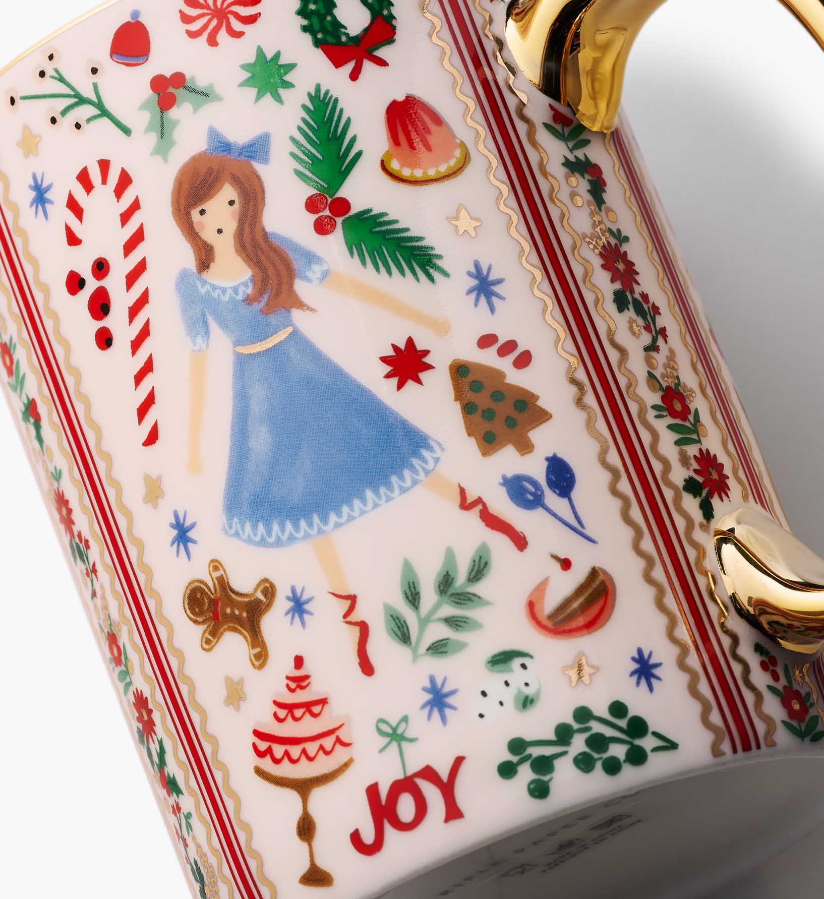 Holiday Porcelain Mug Set - Holly Jolly Nutcracker