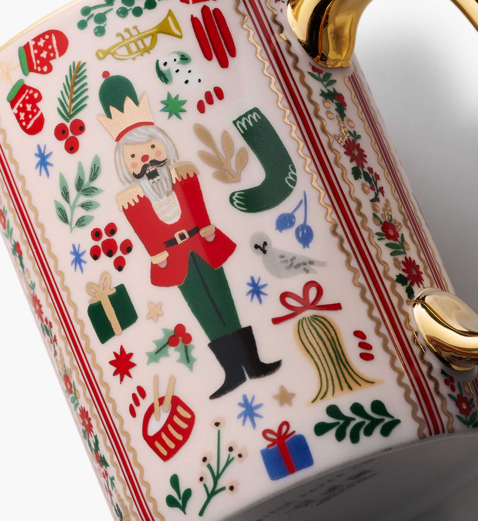 Holiday Porcelain Mug Set - Holly Jolly Nutcracker
