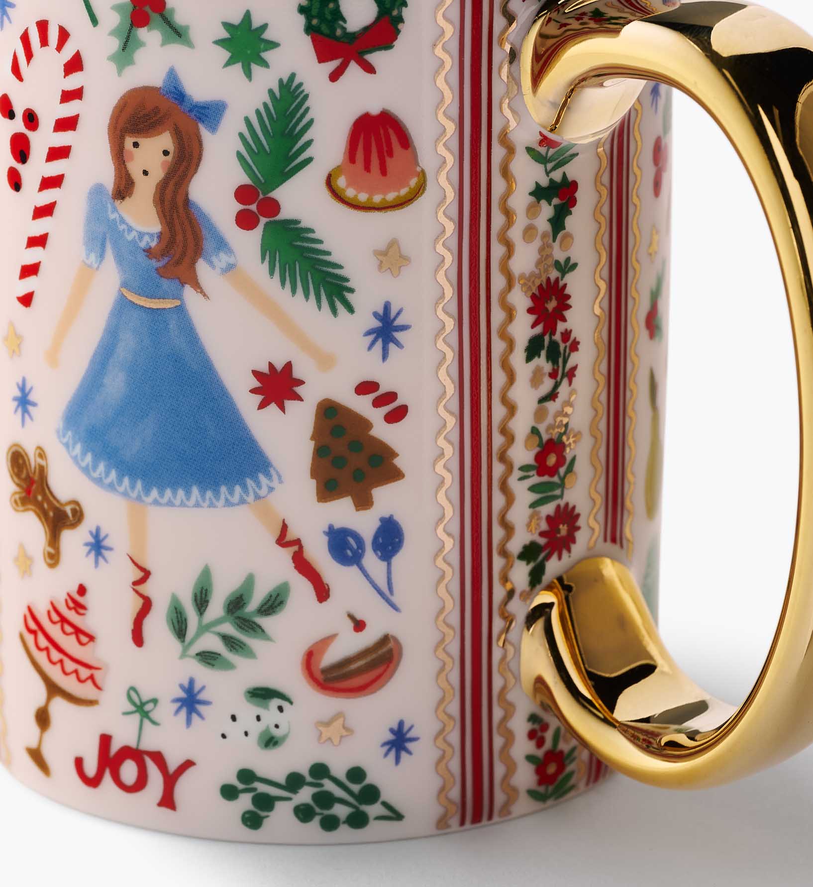 Holiday Porcelain Mug Set - Holly Jolly Nutcracker