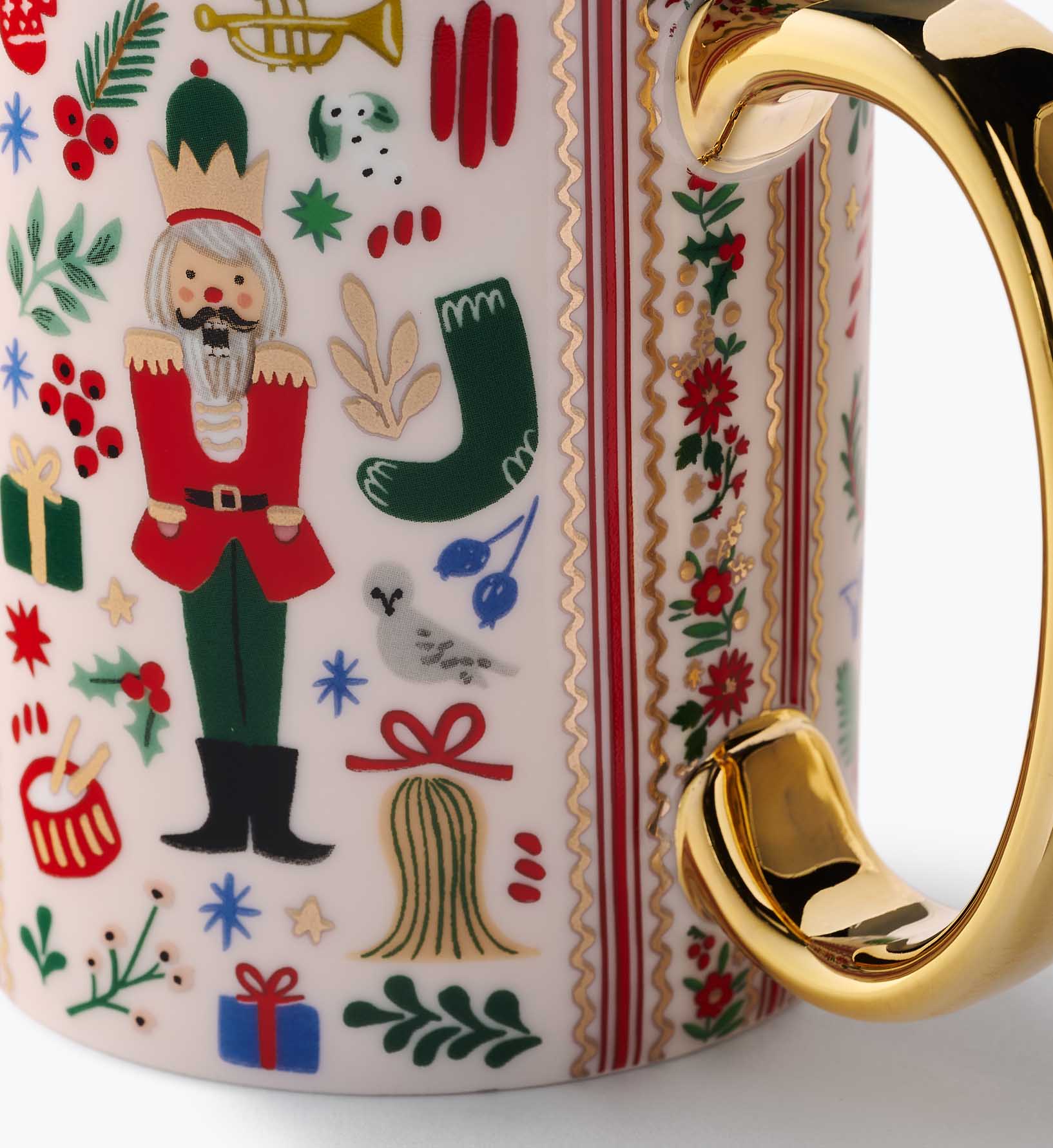 Holiday Porcelain Mug Set - Holly Jolly Nutcracker