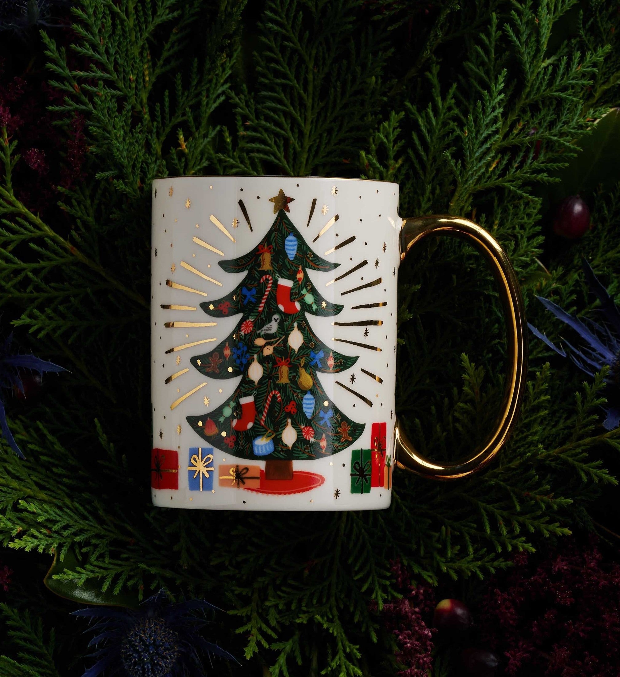 Holiday Porcelain Mug - Holiday Tree