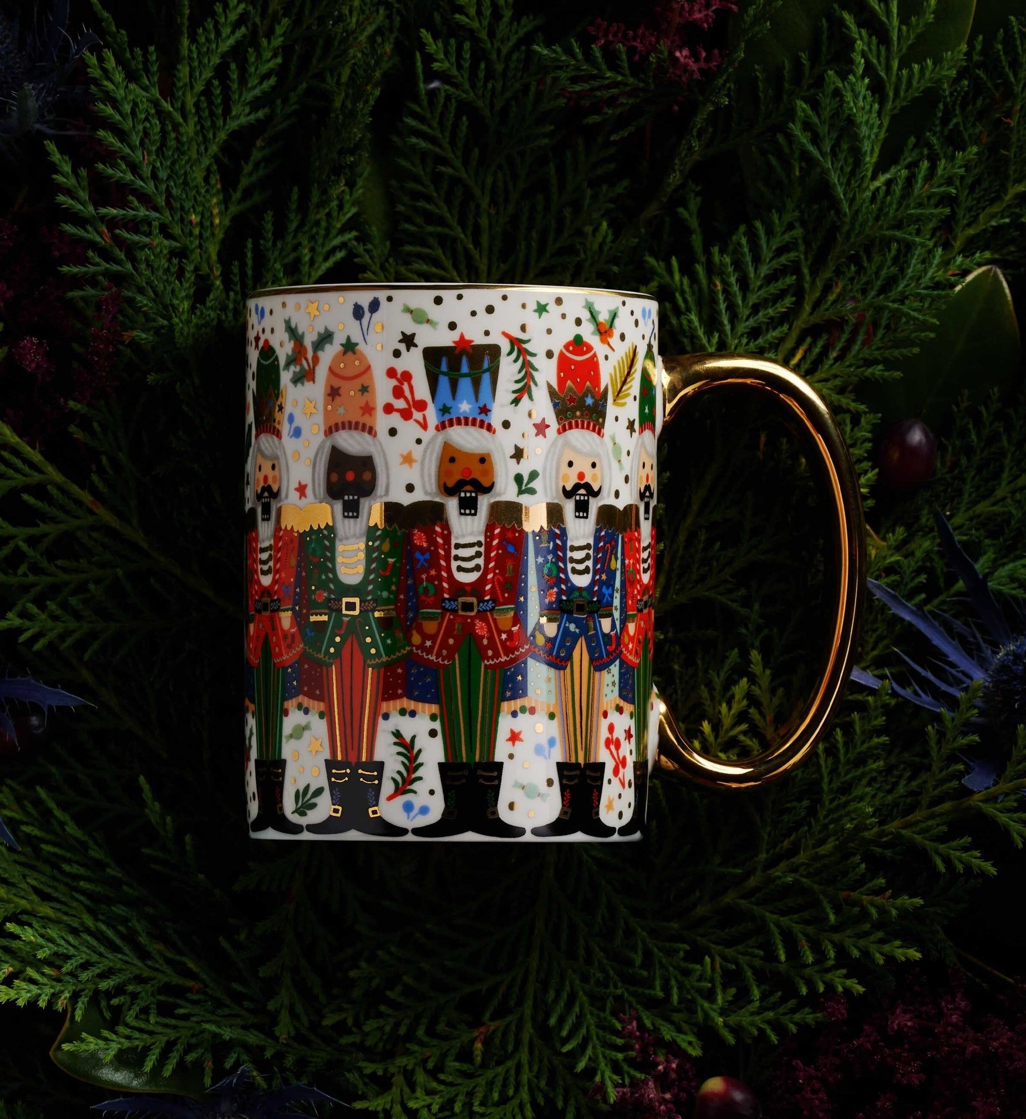 Holiday Porcelain Mug - Nutcracker Brigade