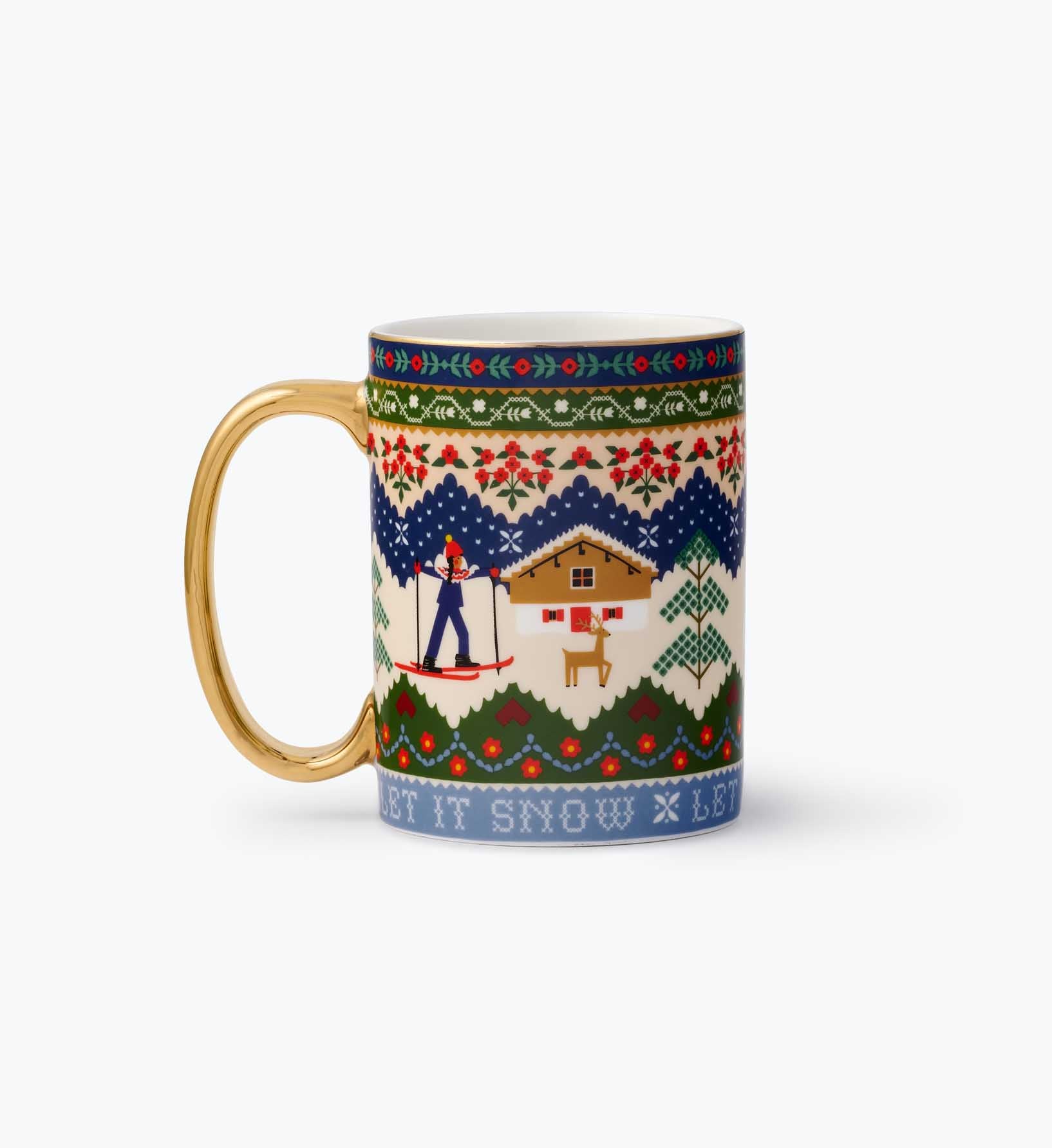 Holiday Porcelain Mug - Ski Chalet