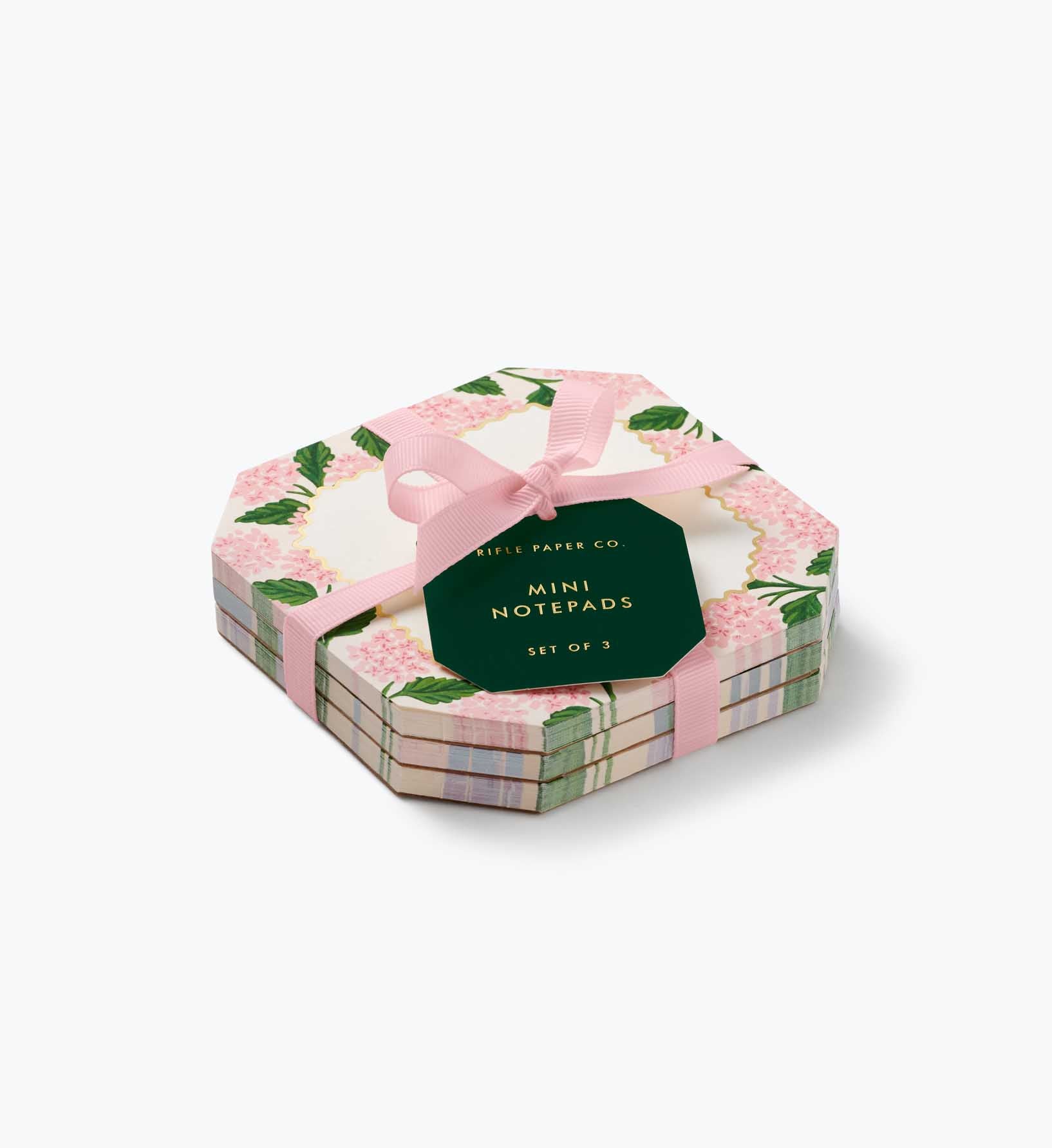 Mini Notepad Trio - Pink Hydrangea