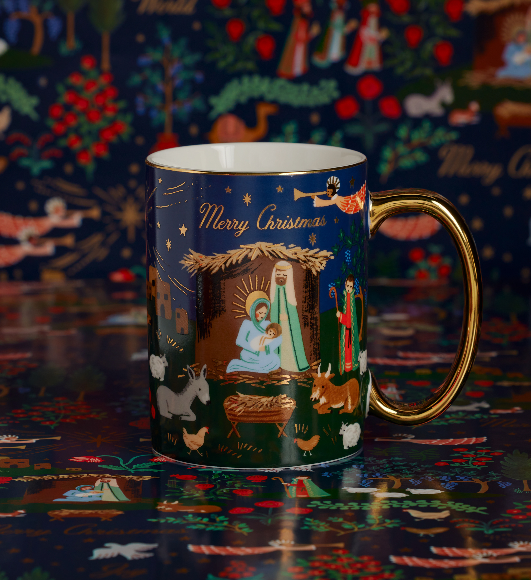 Holiday Porcelain Mug - Nativity Scene